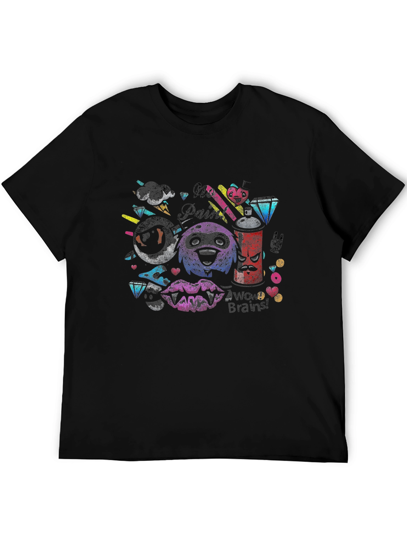 Funky Graphic Print Tee - No Paint No Brains!