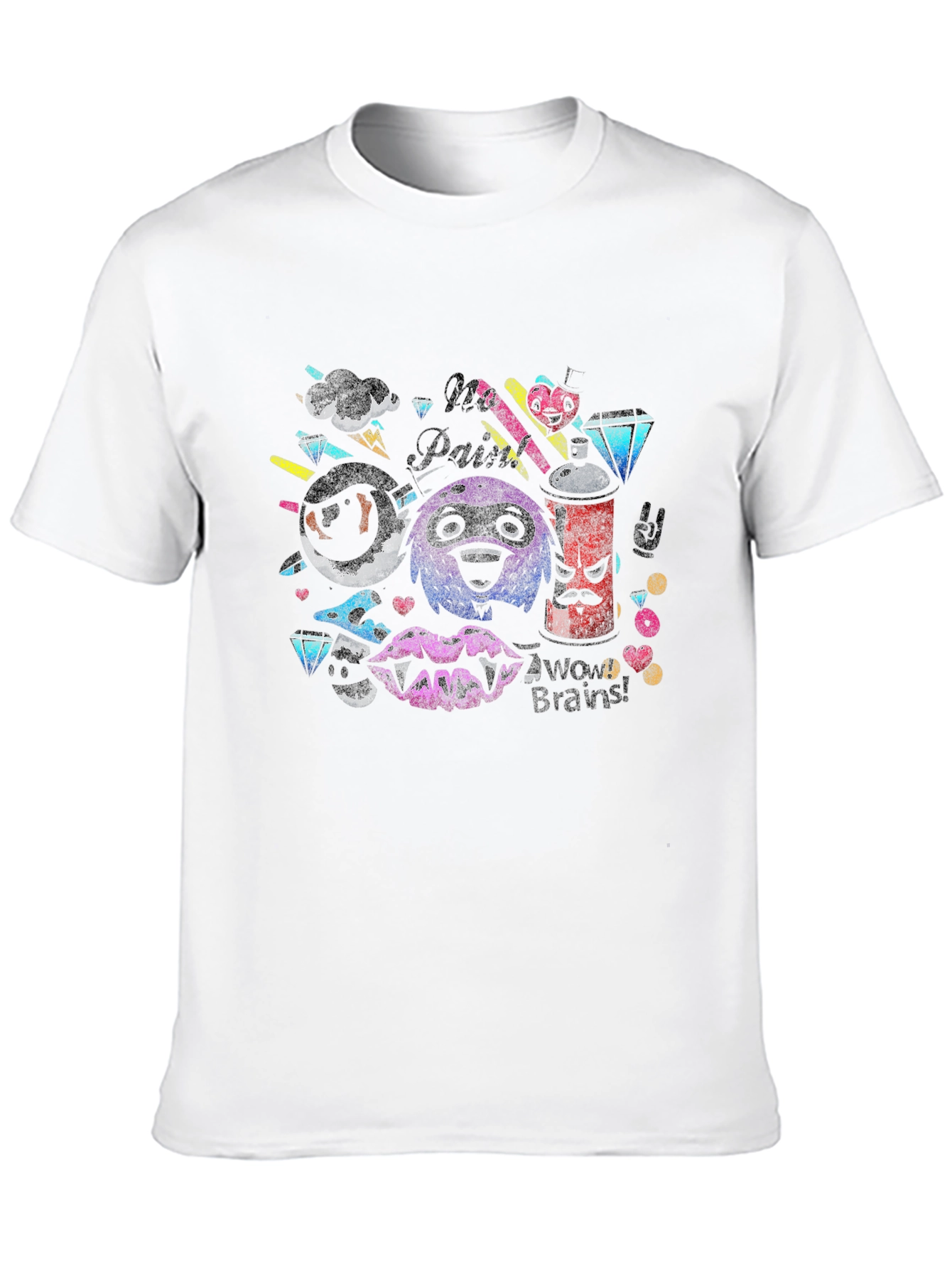 Funky Graphic Print Tee - No Paint No Brains!