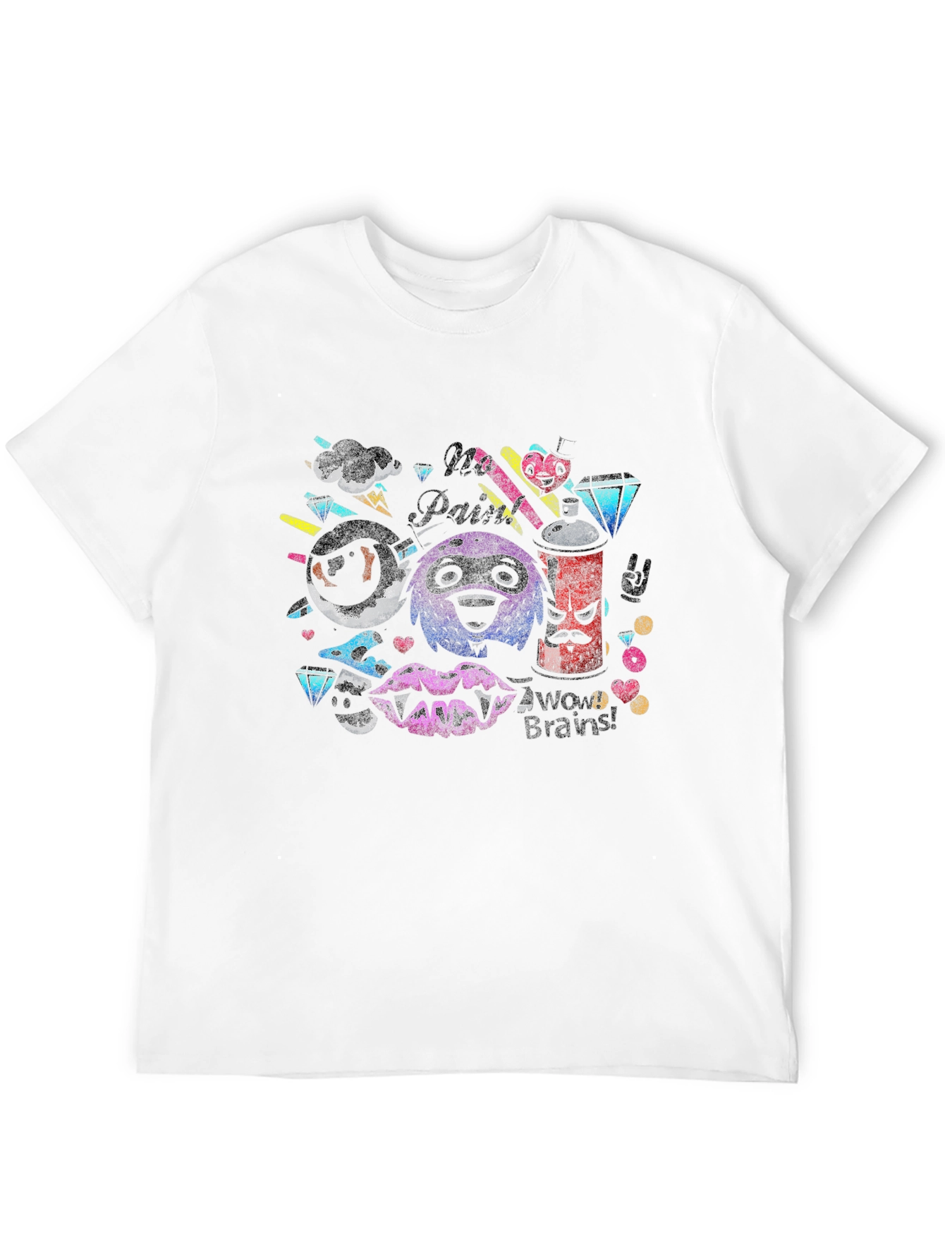 Funky Graphic Print Tee - No Paint No Brains!