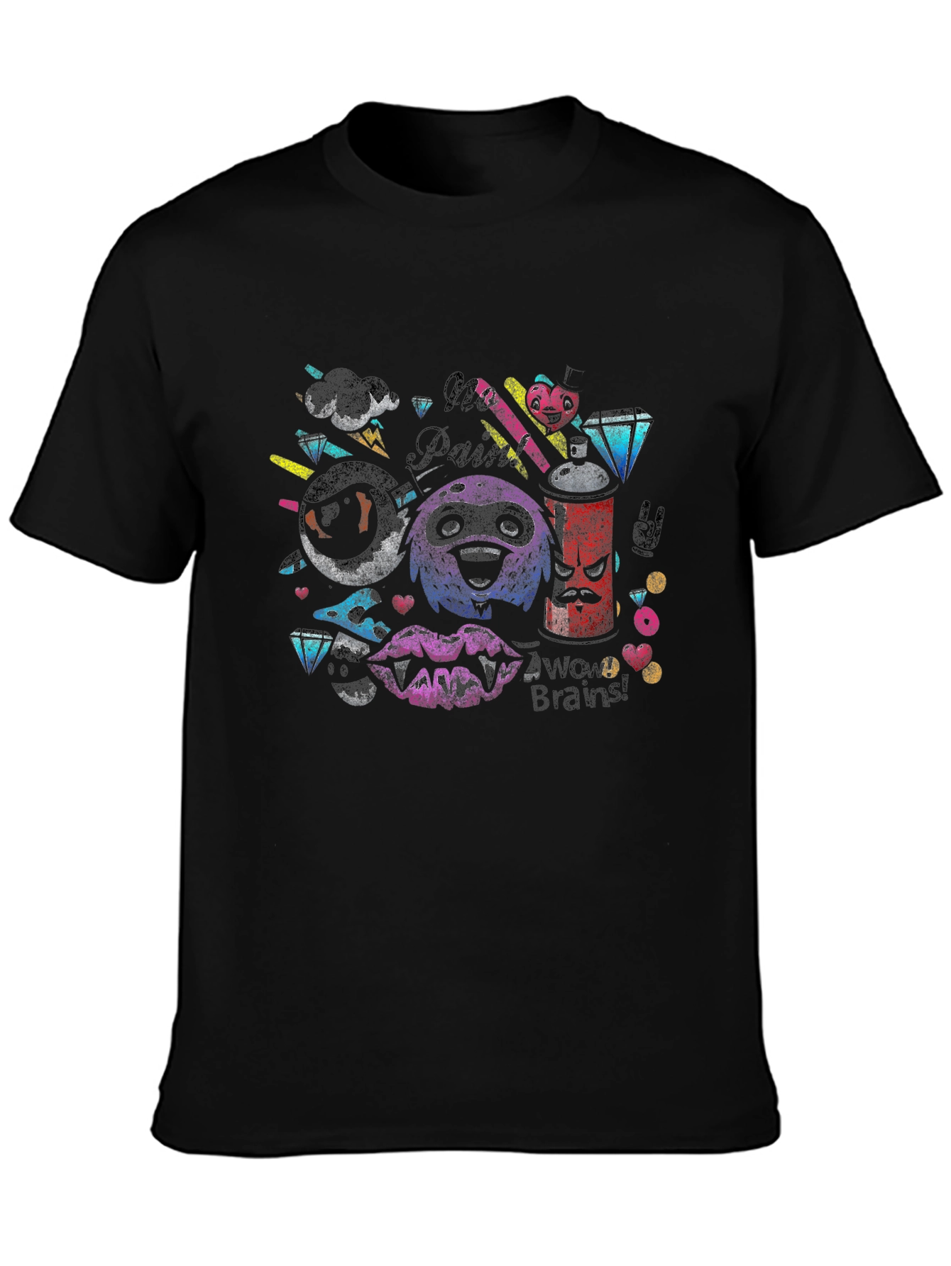 Funky Graphic Print Tee - No Paint No Brains!