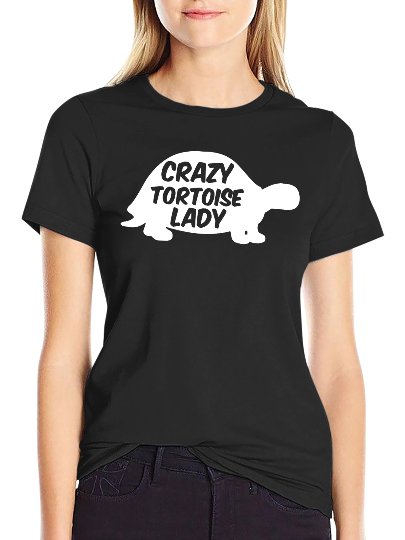 Crazy Tortoise Lady T-Shirt - Black