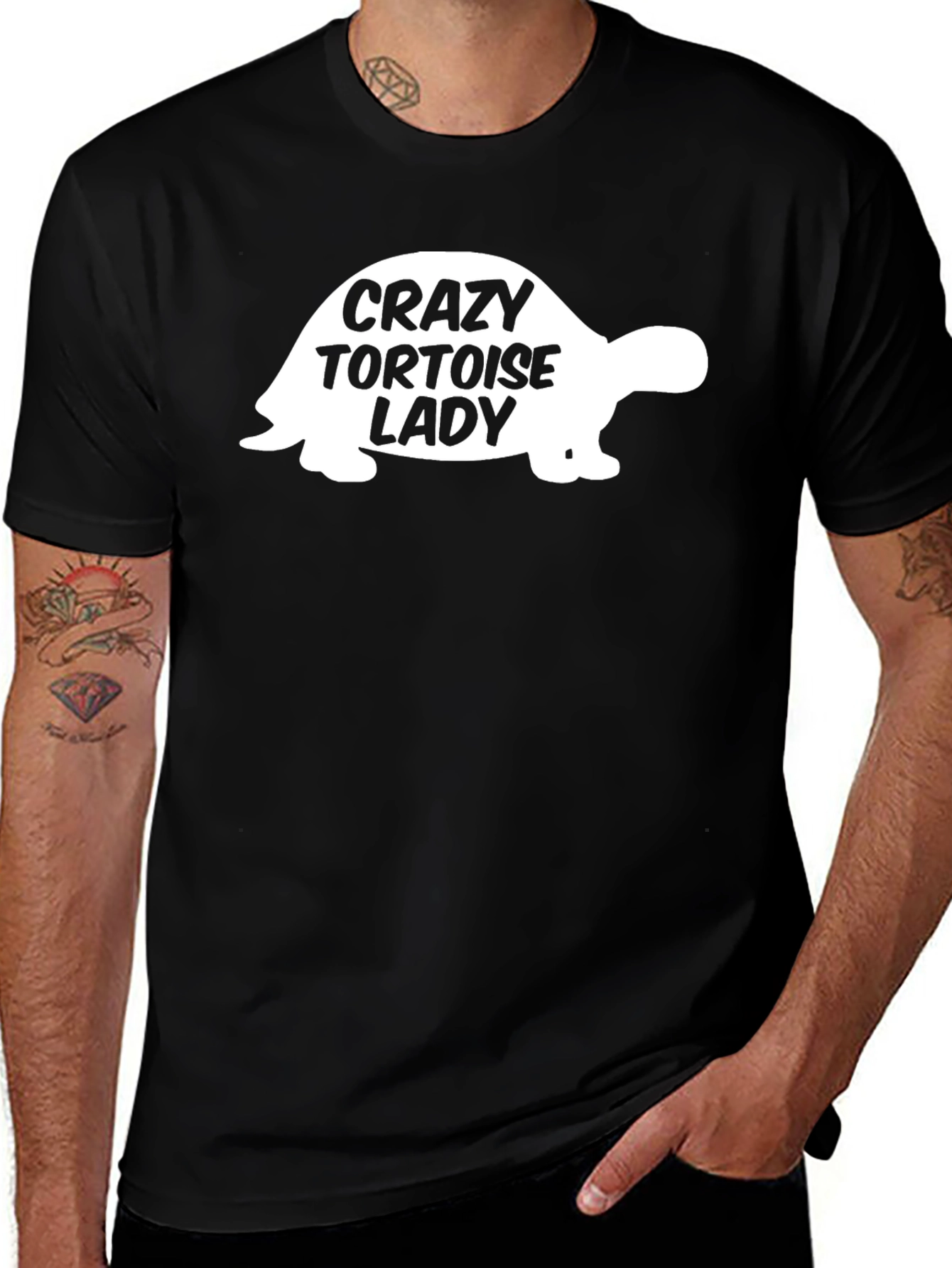 Crazy Tortoise Lady T-Shirt - Black