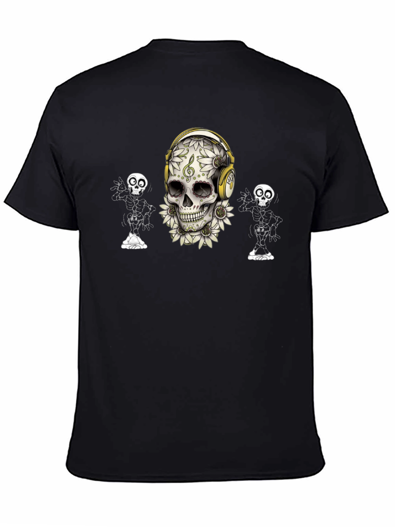 Skull and Skeleton Graphic Print Tee