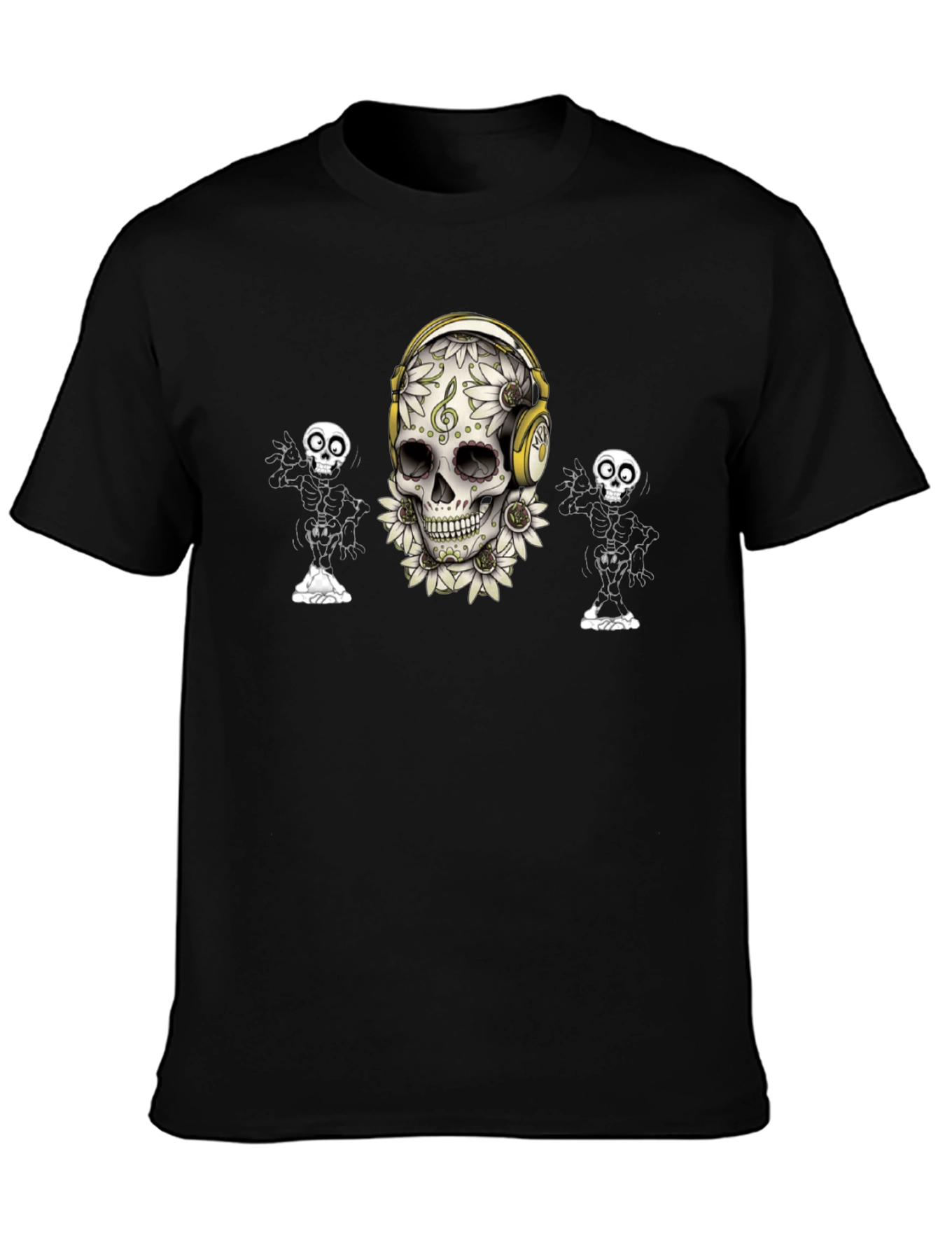 Skull and Skeleton Graphic Print Tee