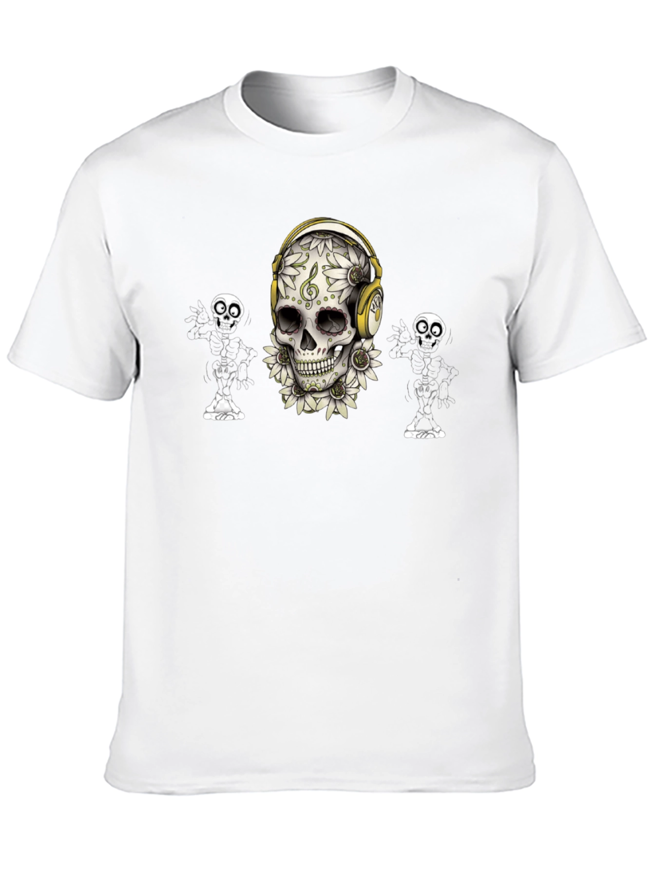 Skull and Skeleton Graphic Print Tee