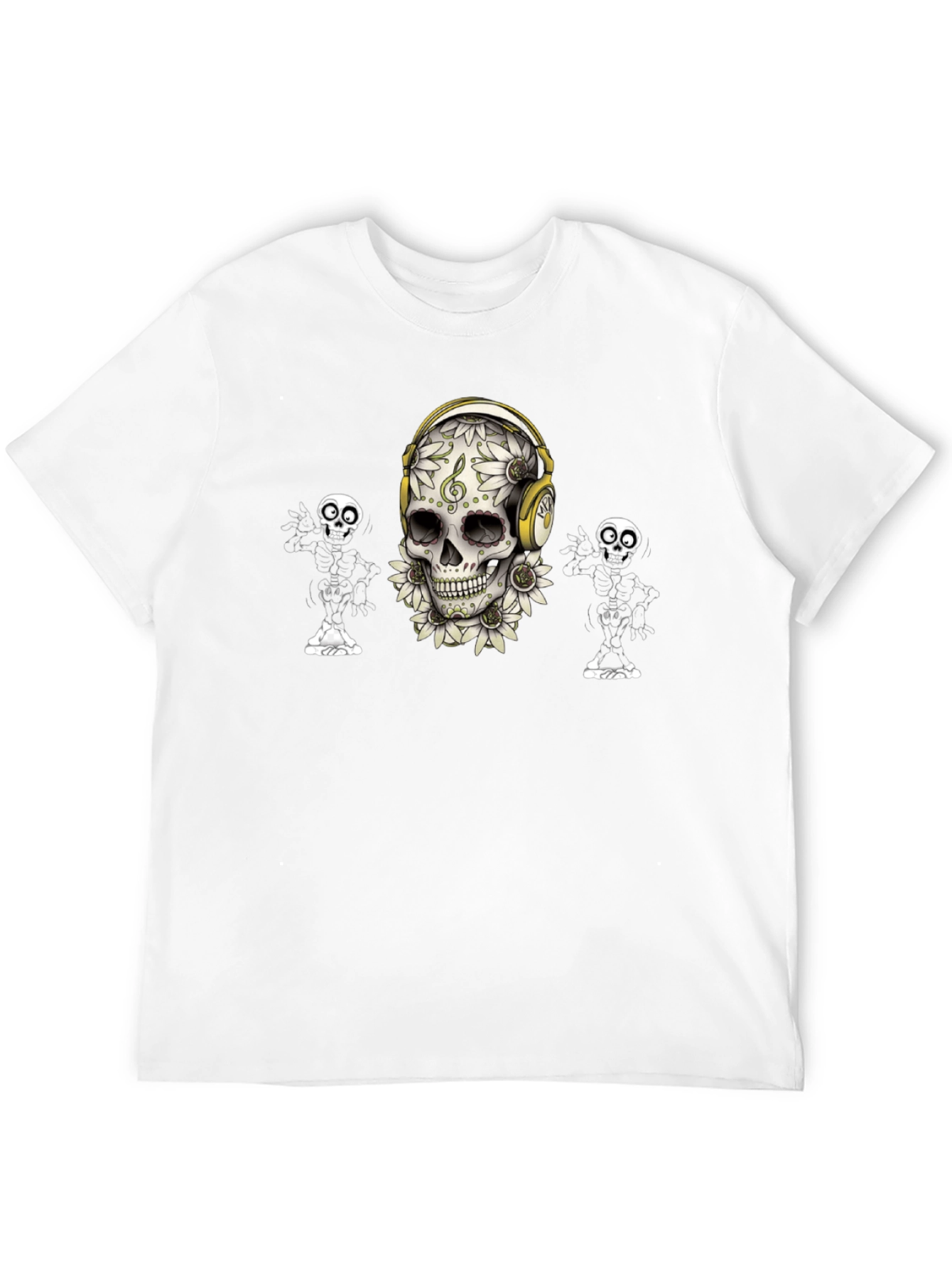 Skull and Skeleton Graphic Print Tee