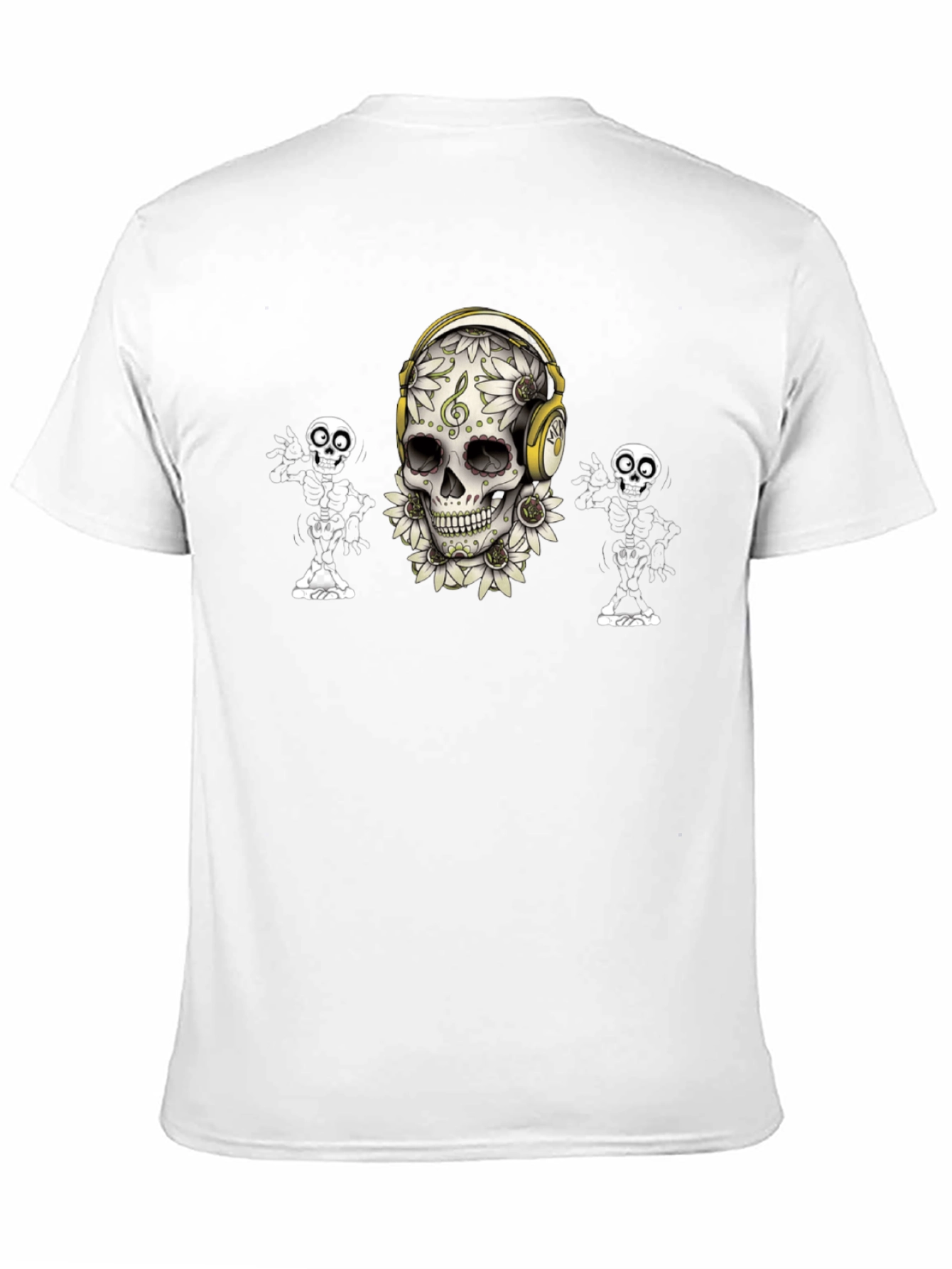 Skull and Skeleton Graphic Print Tee