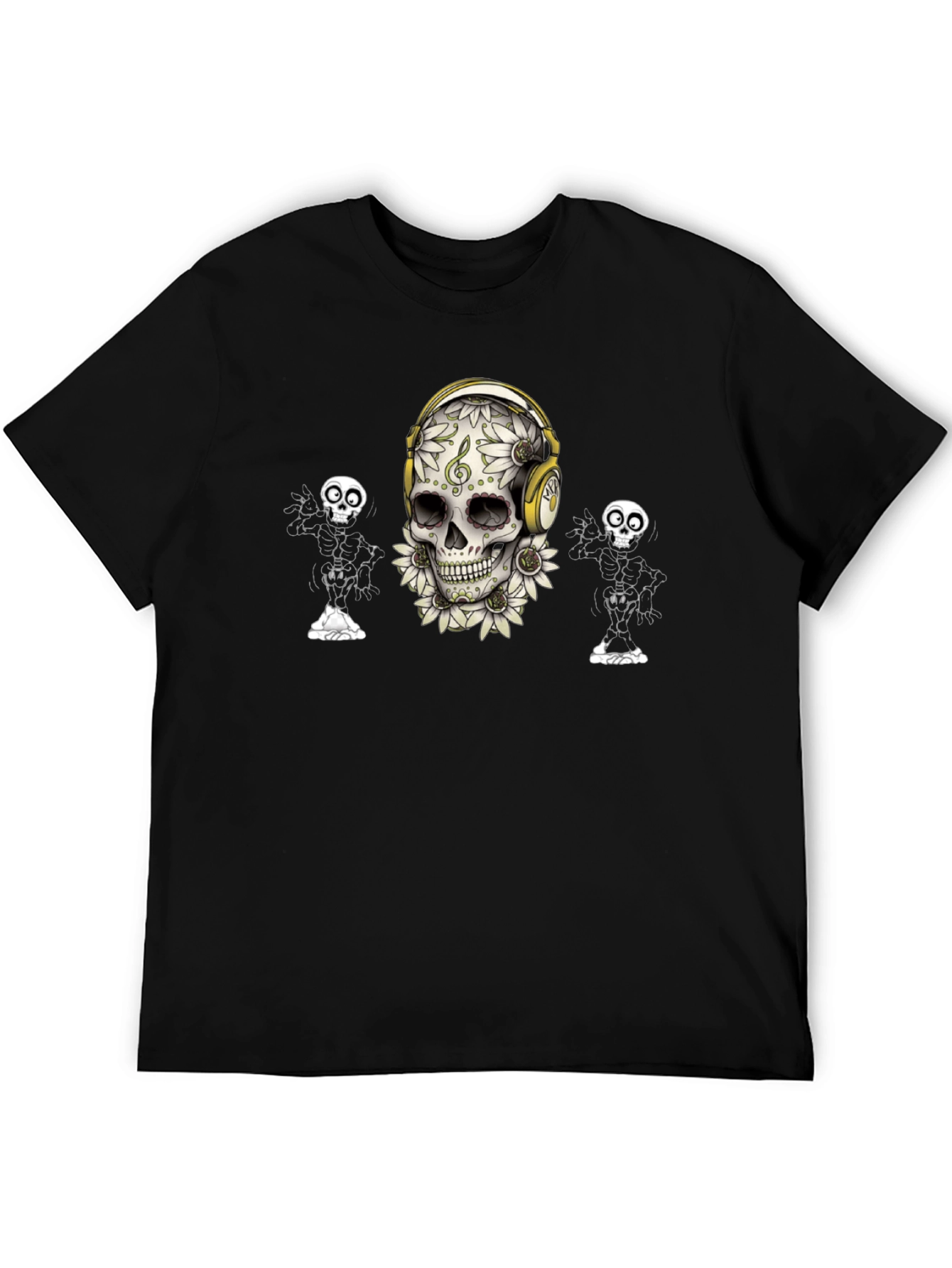 Skull and Skeleton Graphic Print Tee