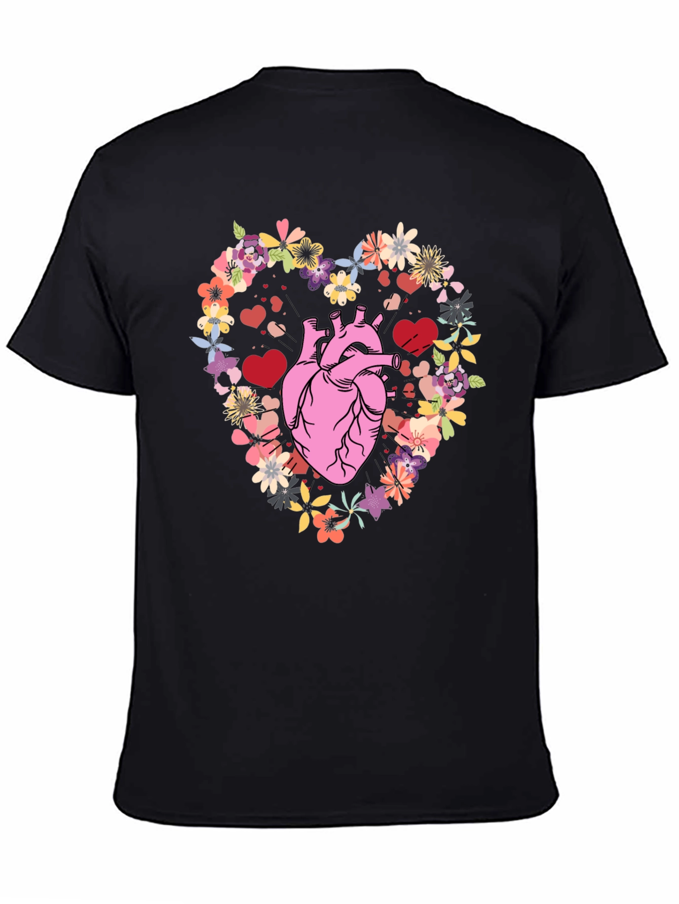 Floral Heart Anatomy T-Shirt - Unique Valentines Gift