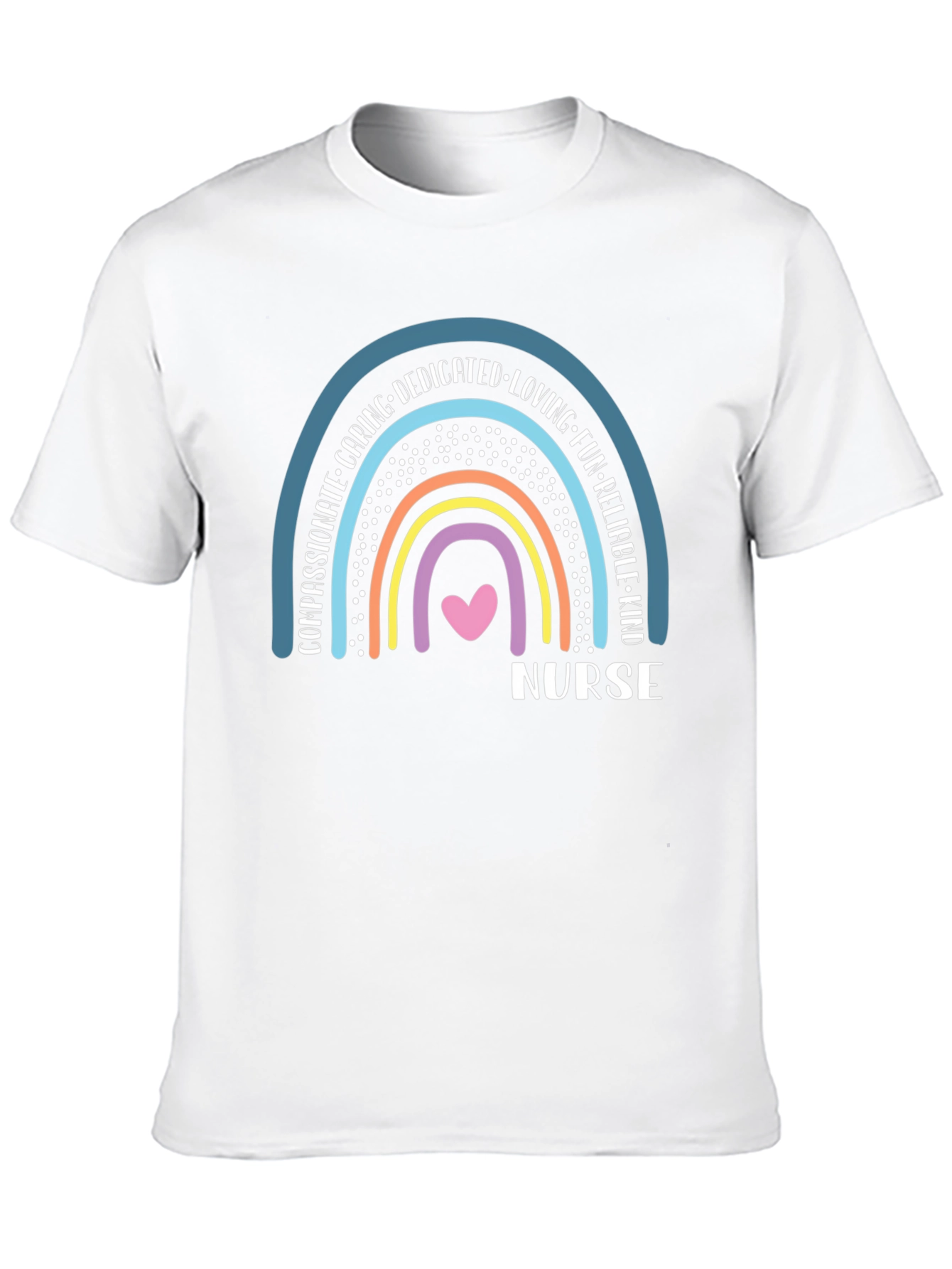Nurse Rainbow T-Shirt - Caring Dedicated & Kind!