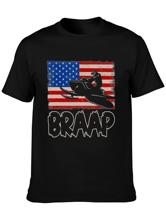 Braap Snowmobile USA Flag Graphic Tee