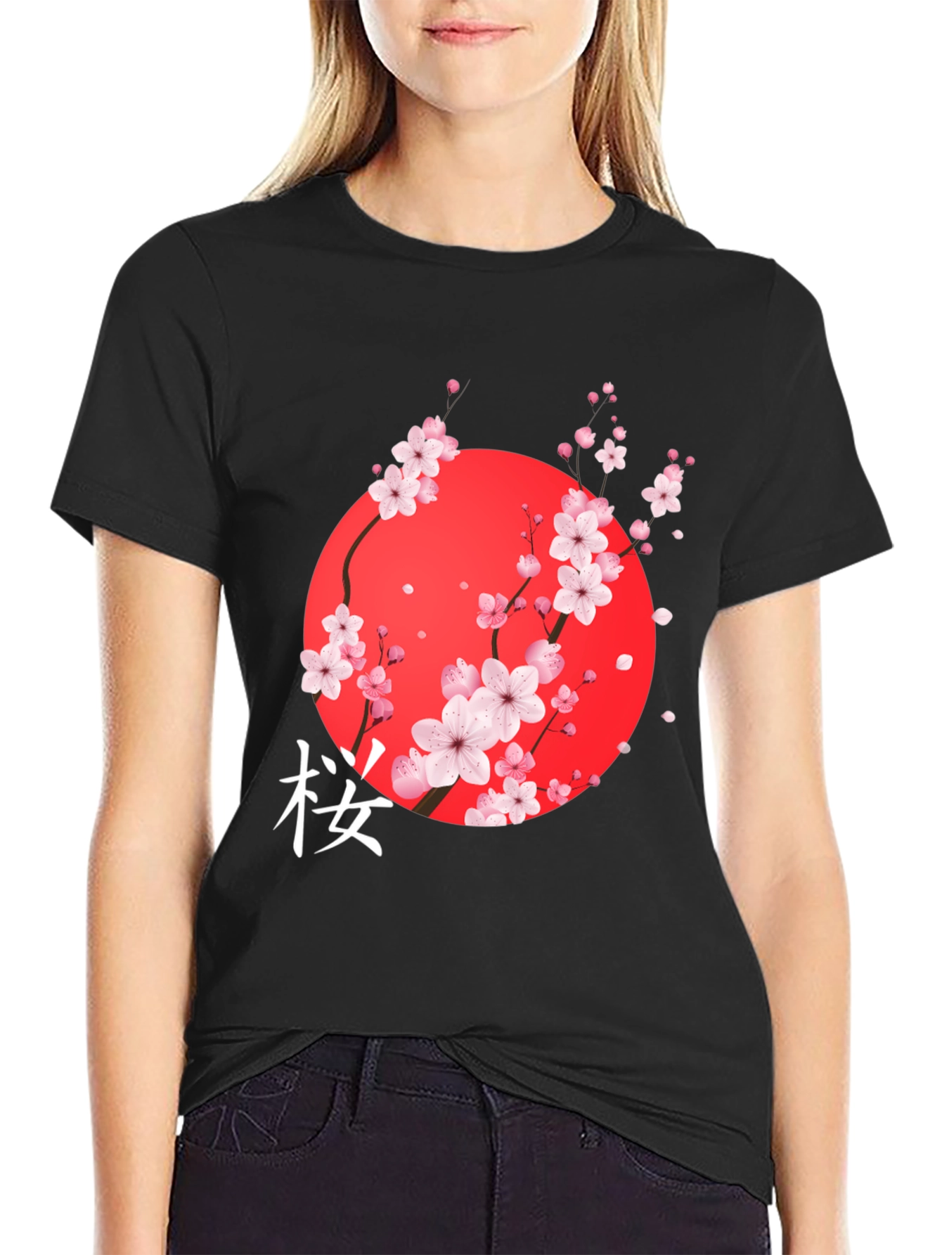 Japanese Sakura Blossom Graphic T-Shirt