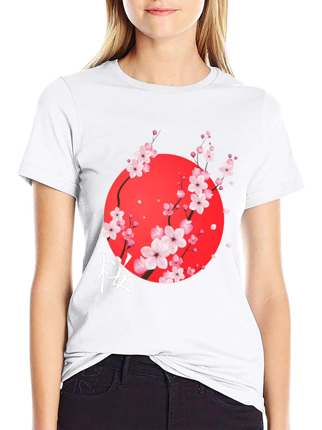 Japanese Sakura Blossom Graphic T-Shirt