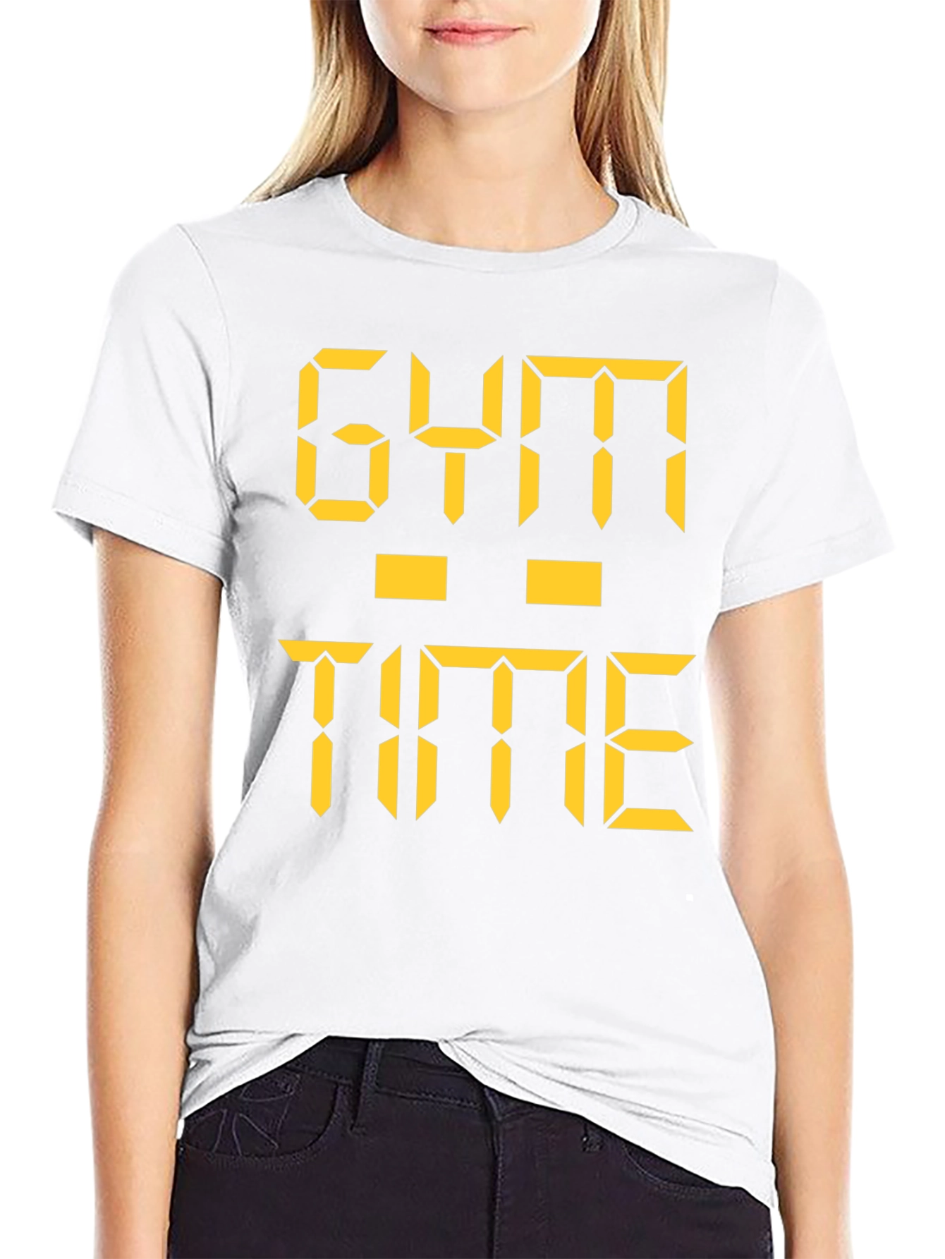 Gym Time Digital Print Black T-Shirt