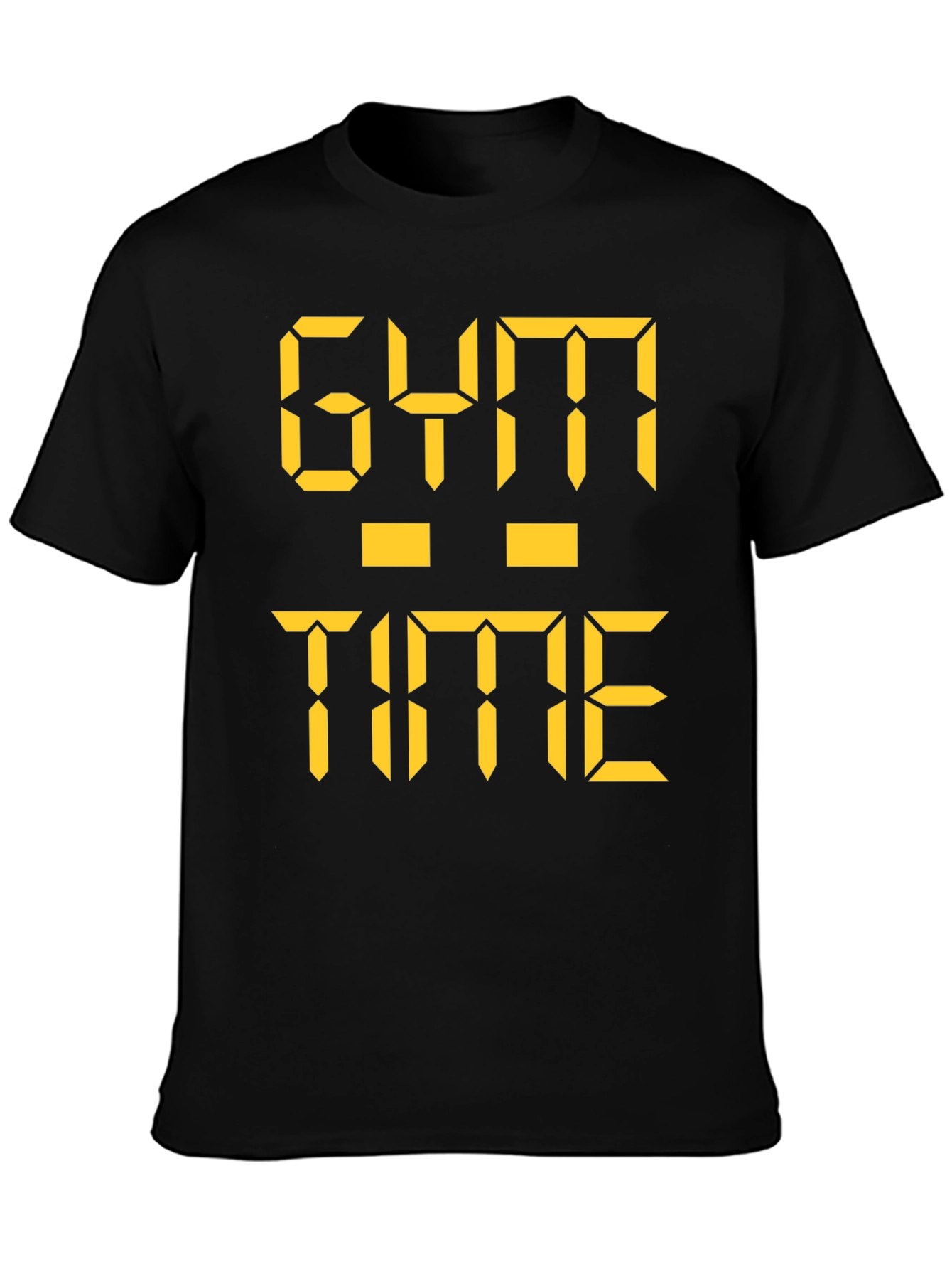 Gym Time Digital Print Black T-Shirt