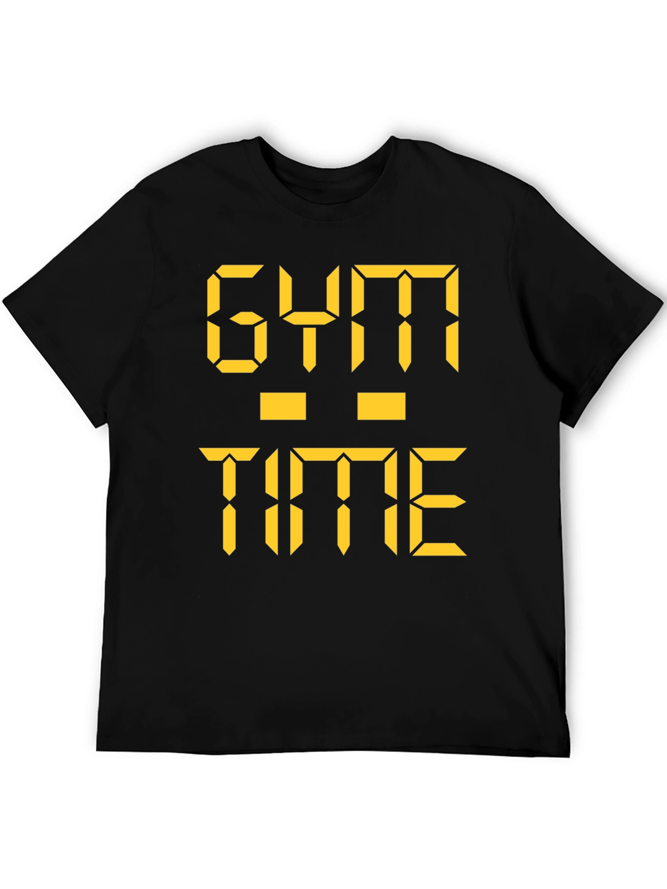 Gym Time Digital Print Black T-Shirt