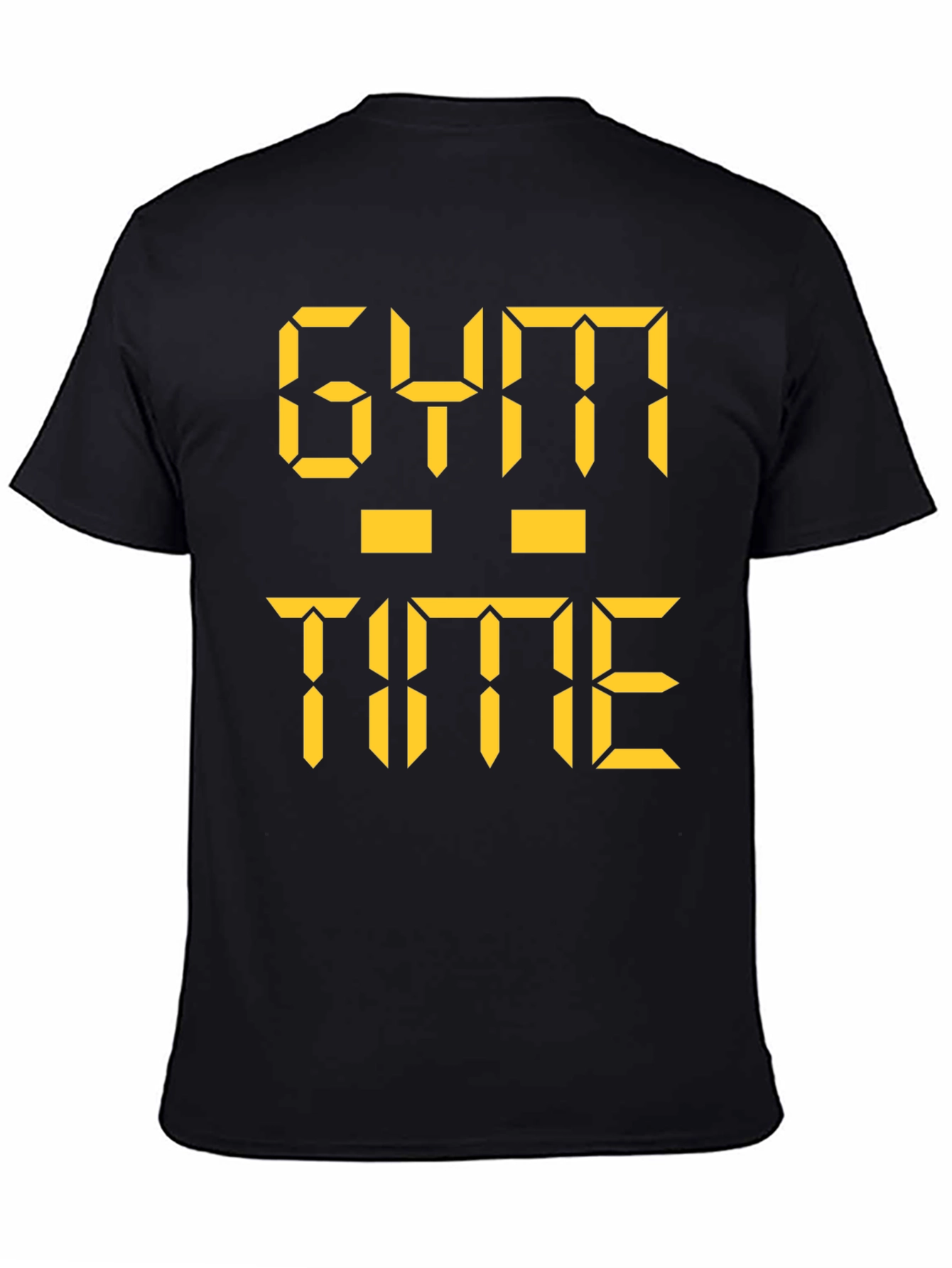 Gym Time Digital Print Black T-Shirt