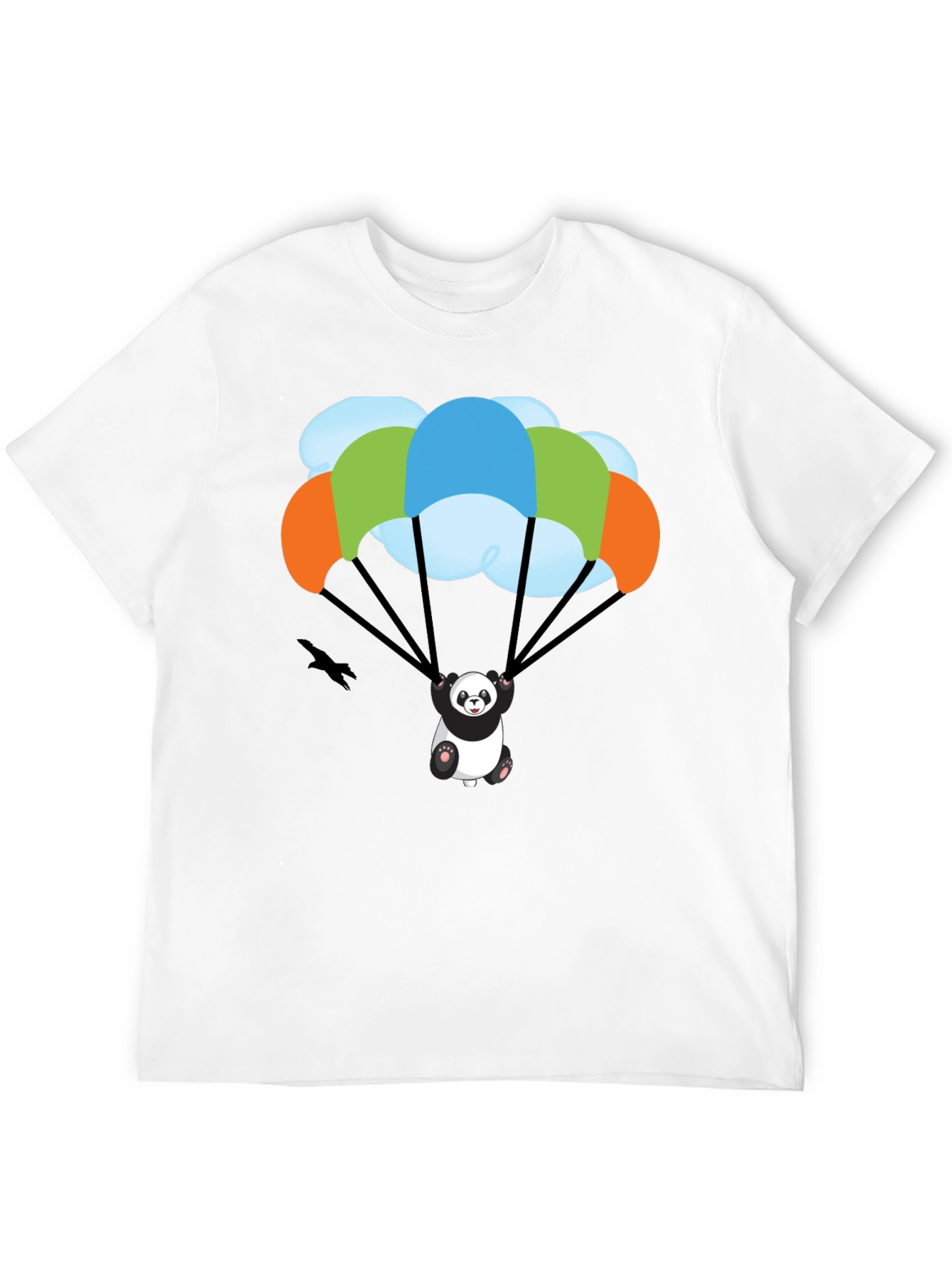 Panda Parachute T-Shirt - Black Graphic Tee