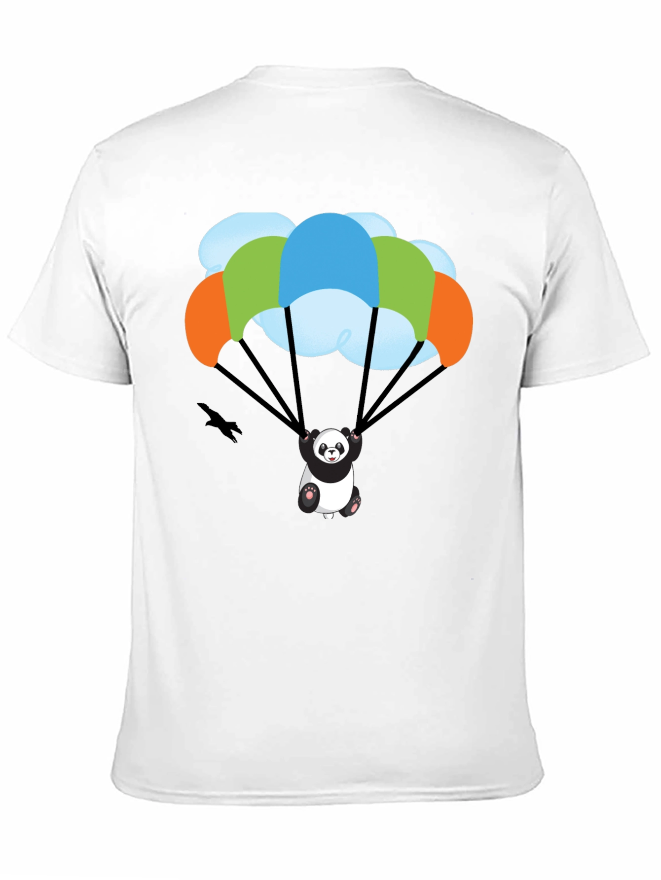 Panda Parachute T-Shirt - Black Graphic Tee