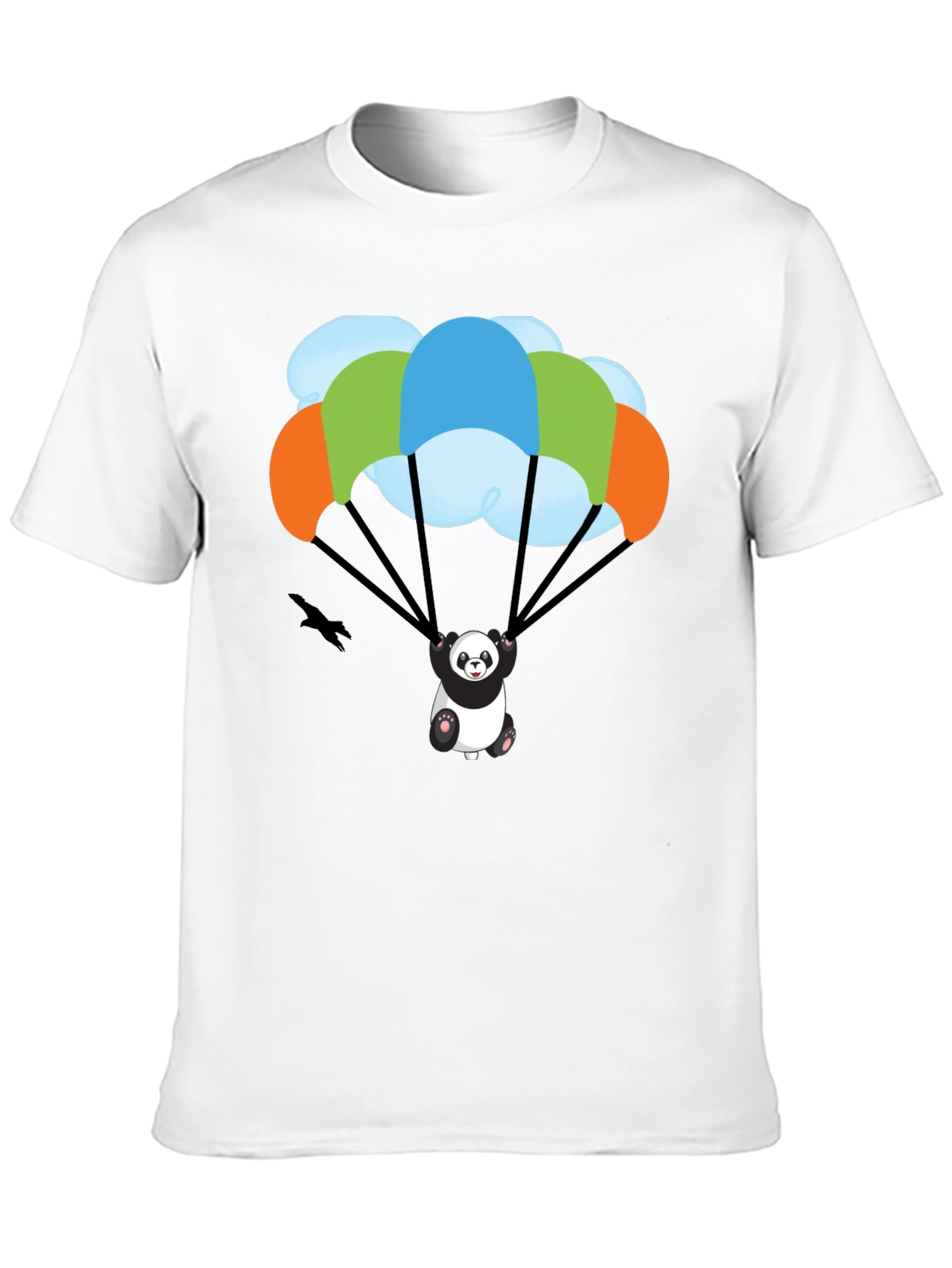 Panda Parachute T-Shirt - Black Graphic Tee