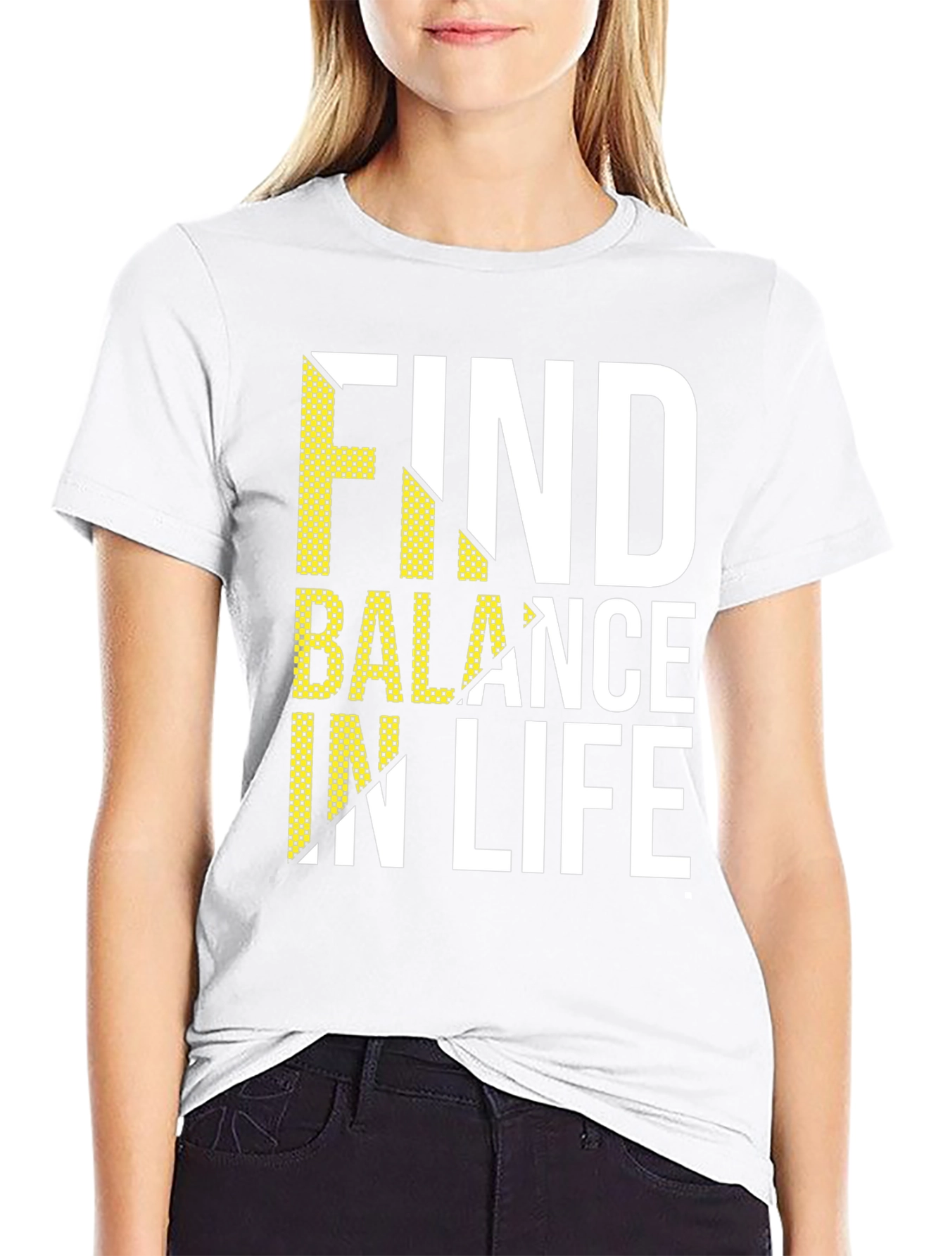Find Balance in Life Black Graphic T-Shirt