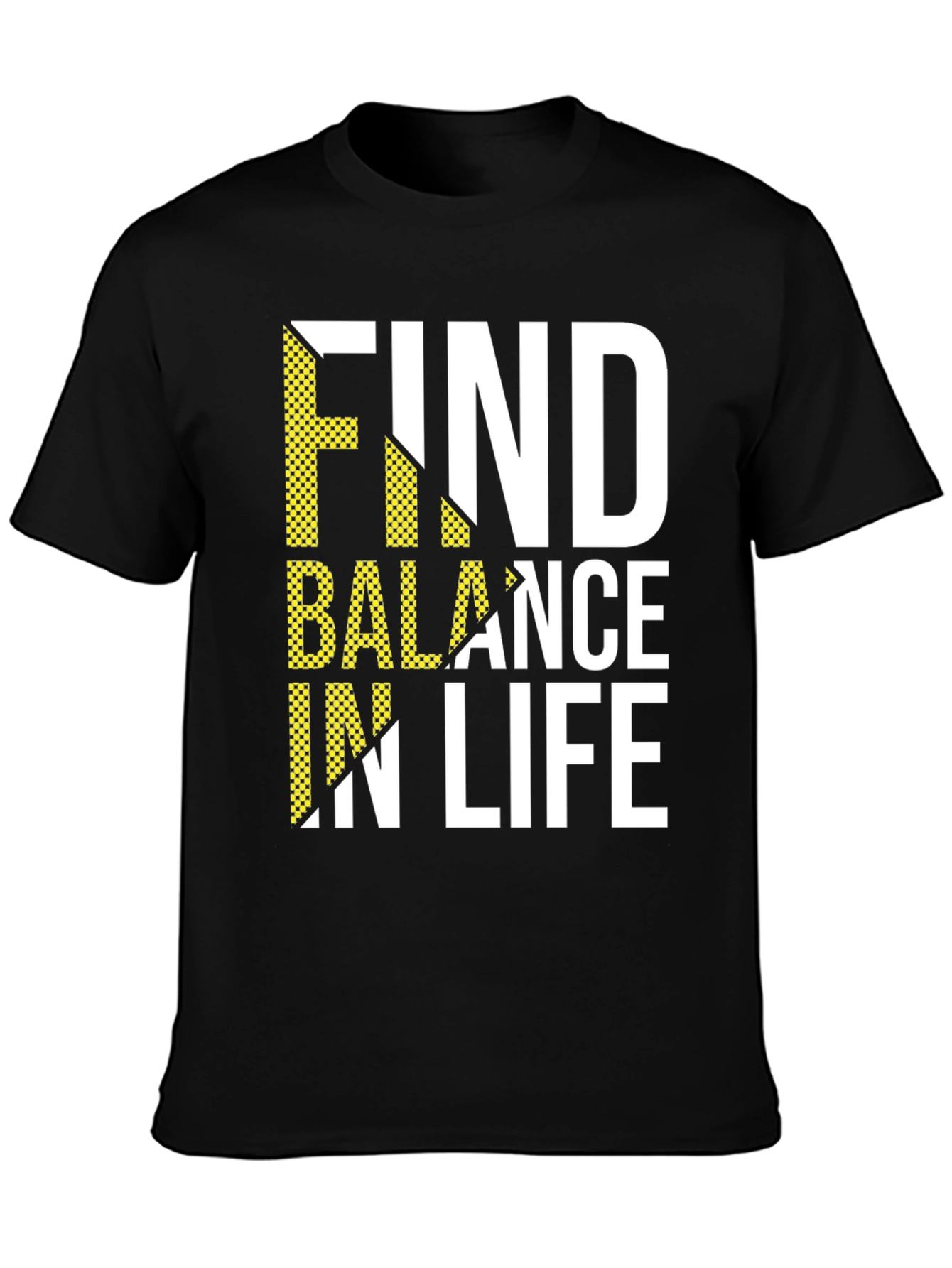 Find Balance in Life Black Graphic T-Shirt