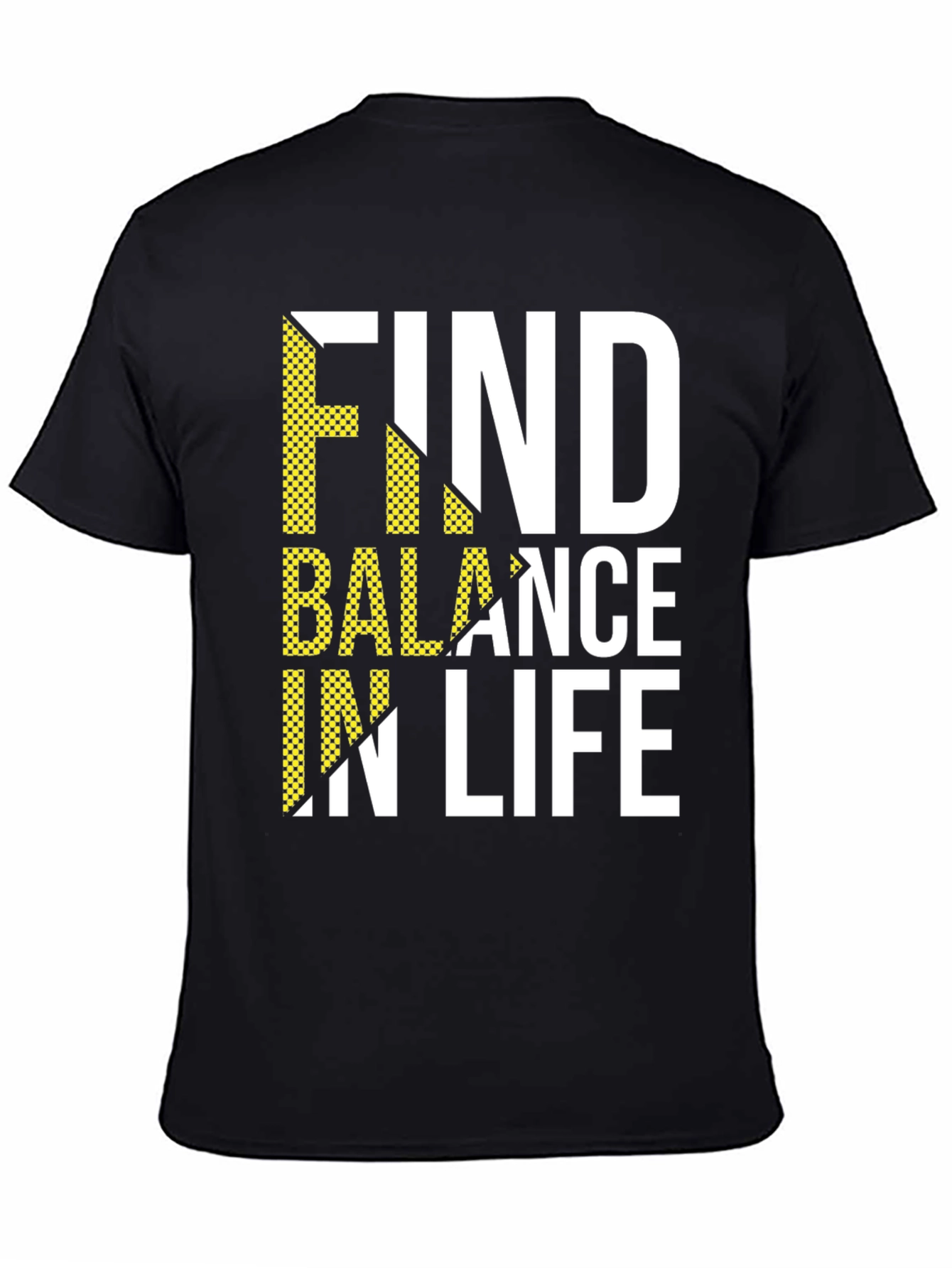 Find Balance in Life Black Graphic T-Shirt