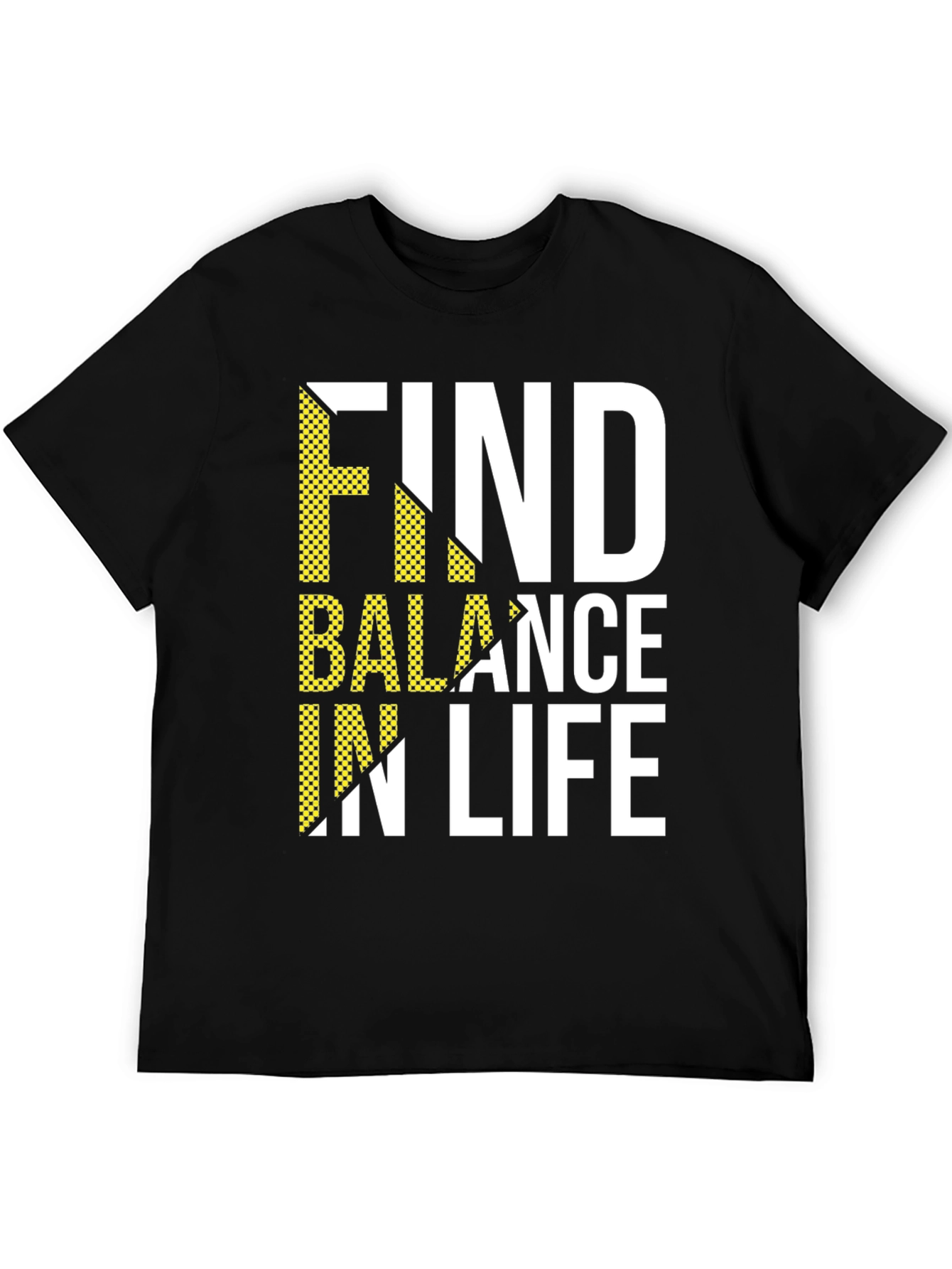 Find Balance in Life Black Graphic T-Shirt