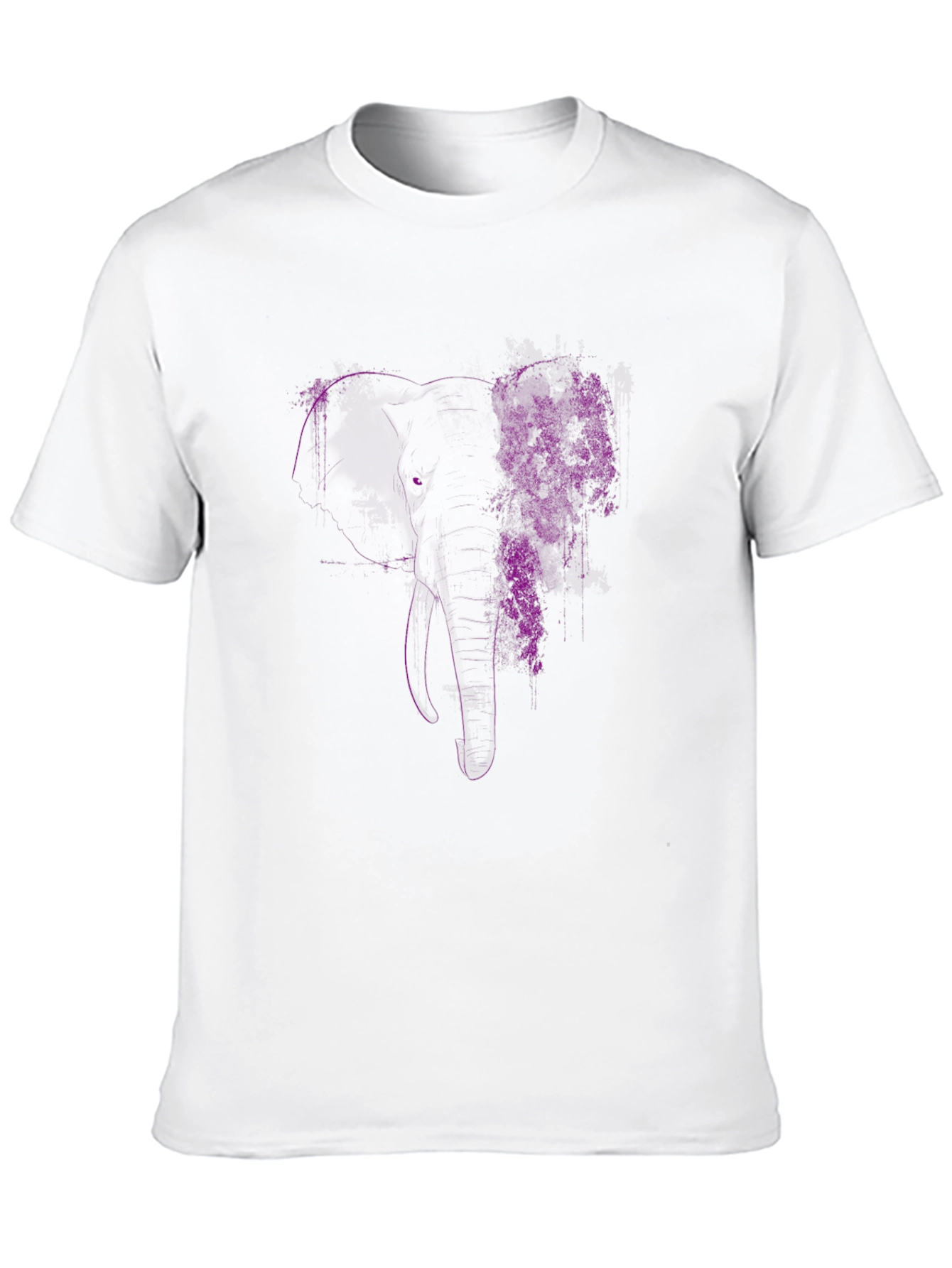 Elephant Floral Graphic Tee - Black