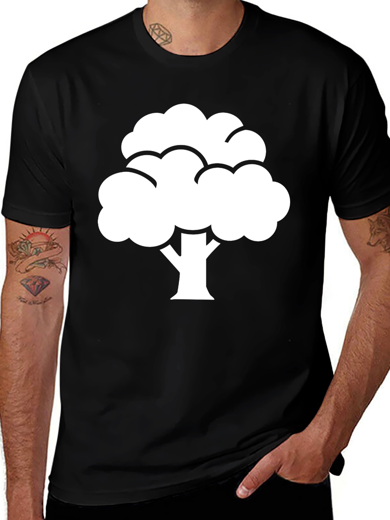 Tree Graphic Black T-Shirt - Nature Inspired Design