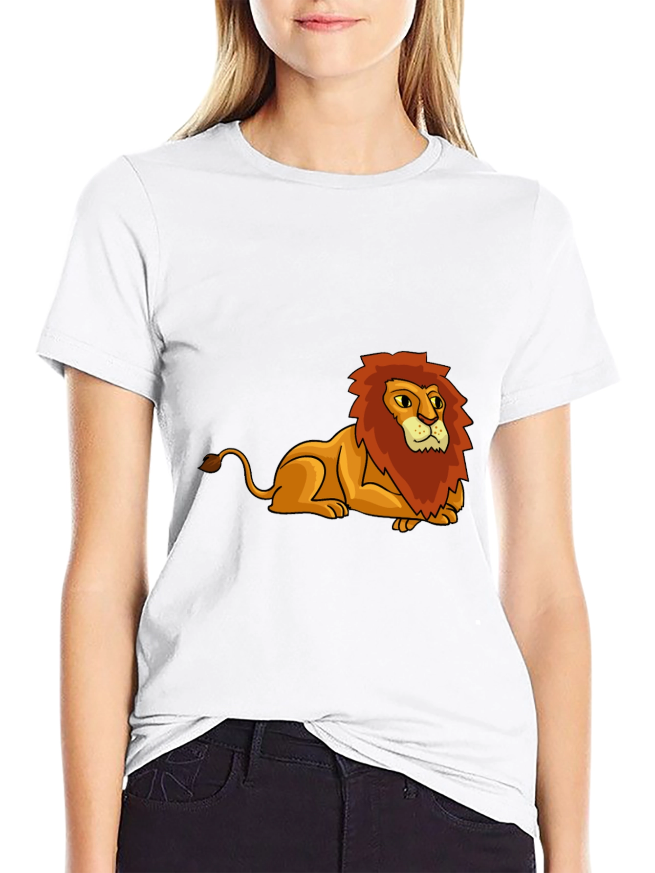 Lion Graphic Tee - Black Cotton Blend