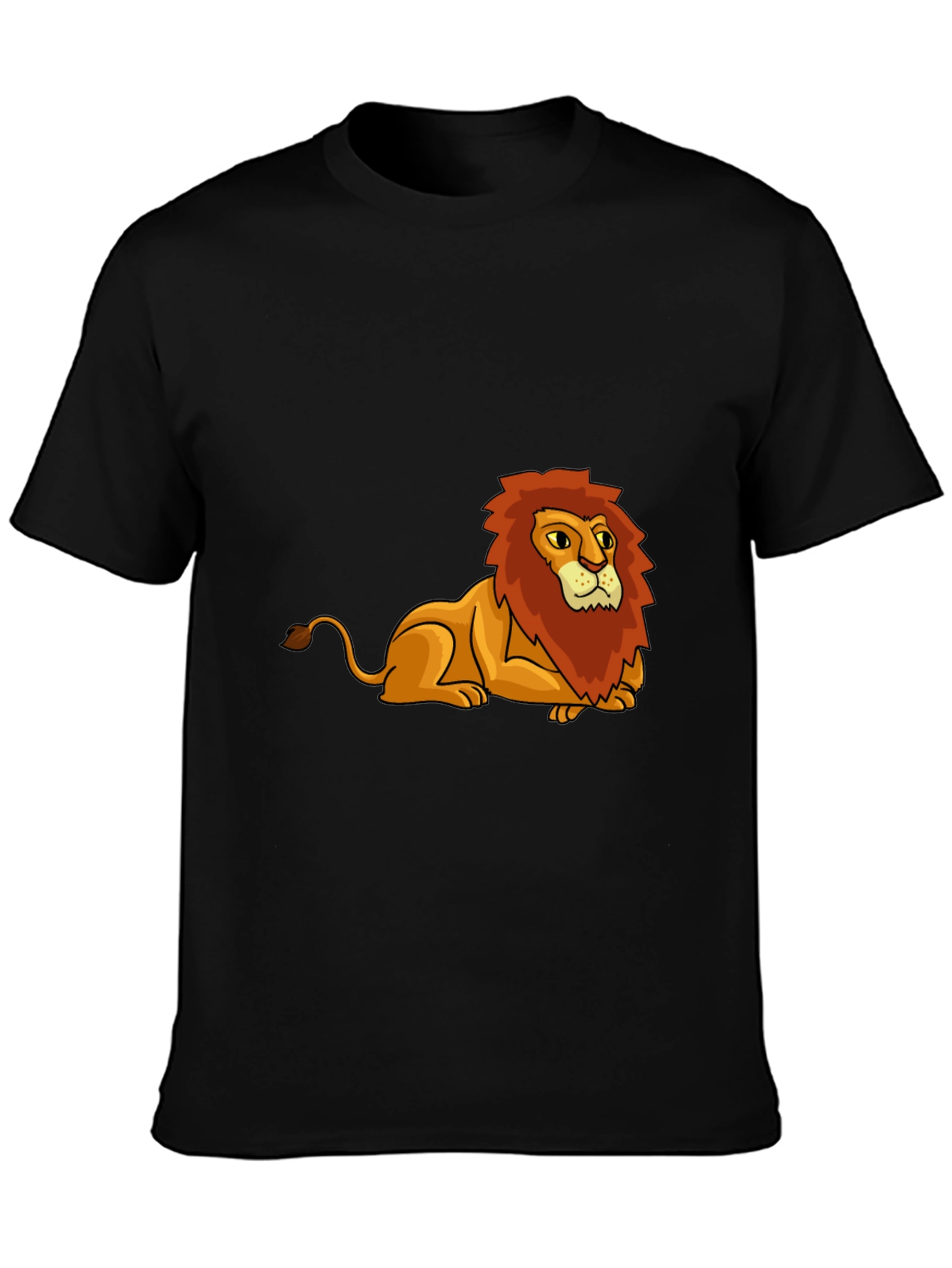 Lion Graphic Tee - Black Cotton Blend