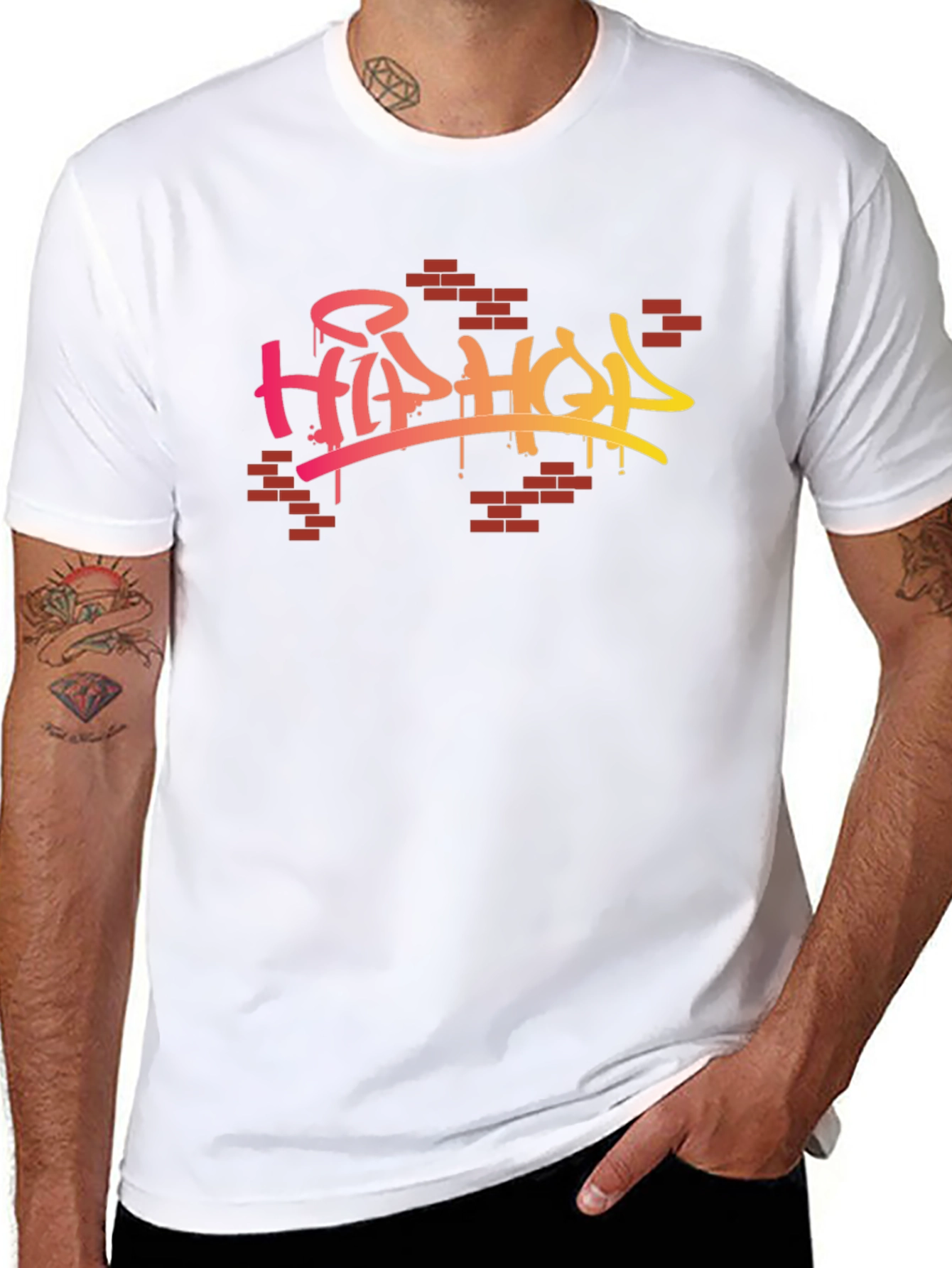 Hip Hop Graffiti Style Graphic Black T-Shirt