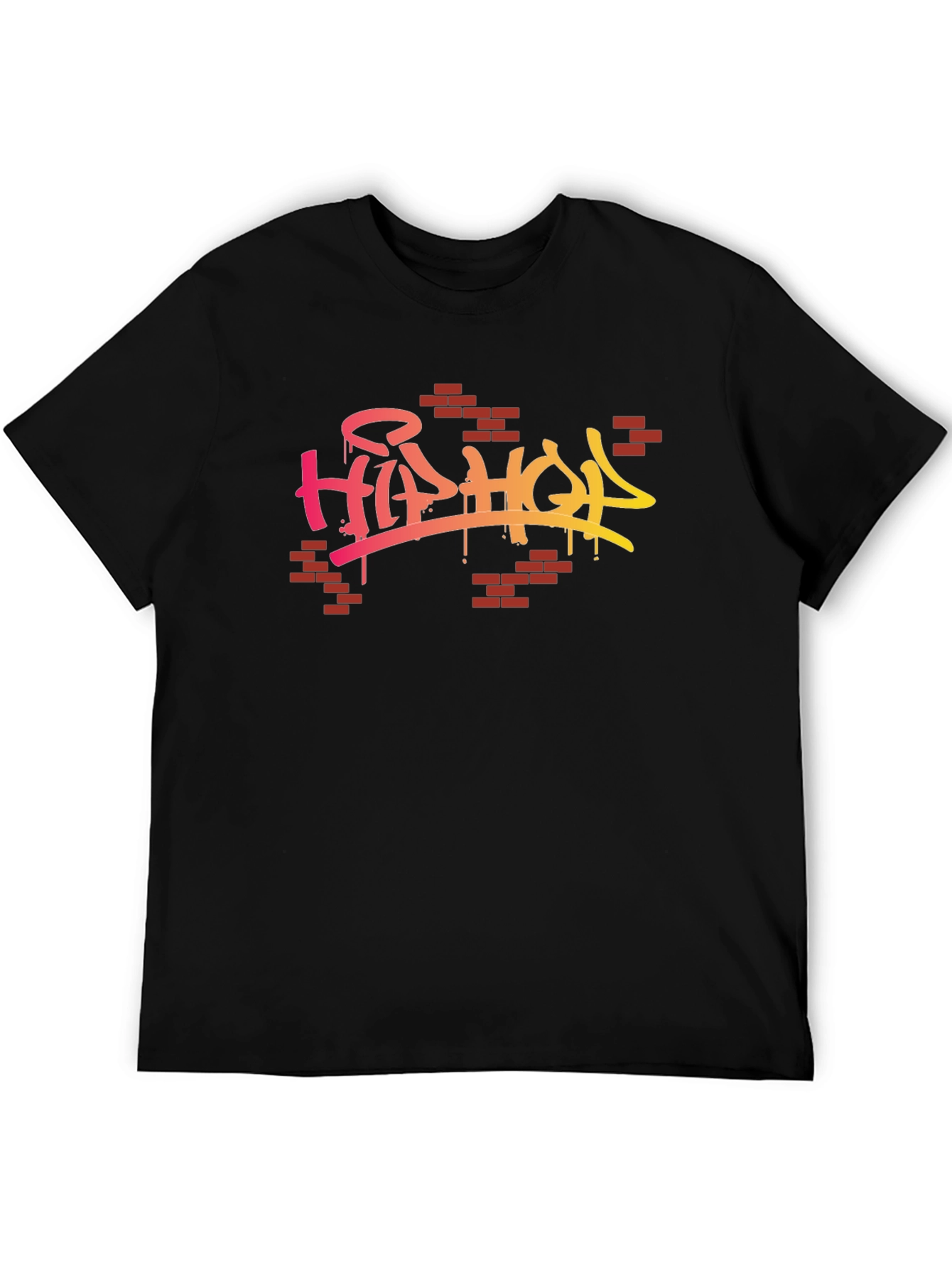 Hip Hop Graffiti Style Graphic Black T-Shirt