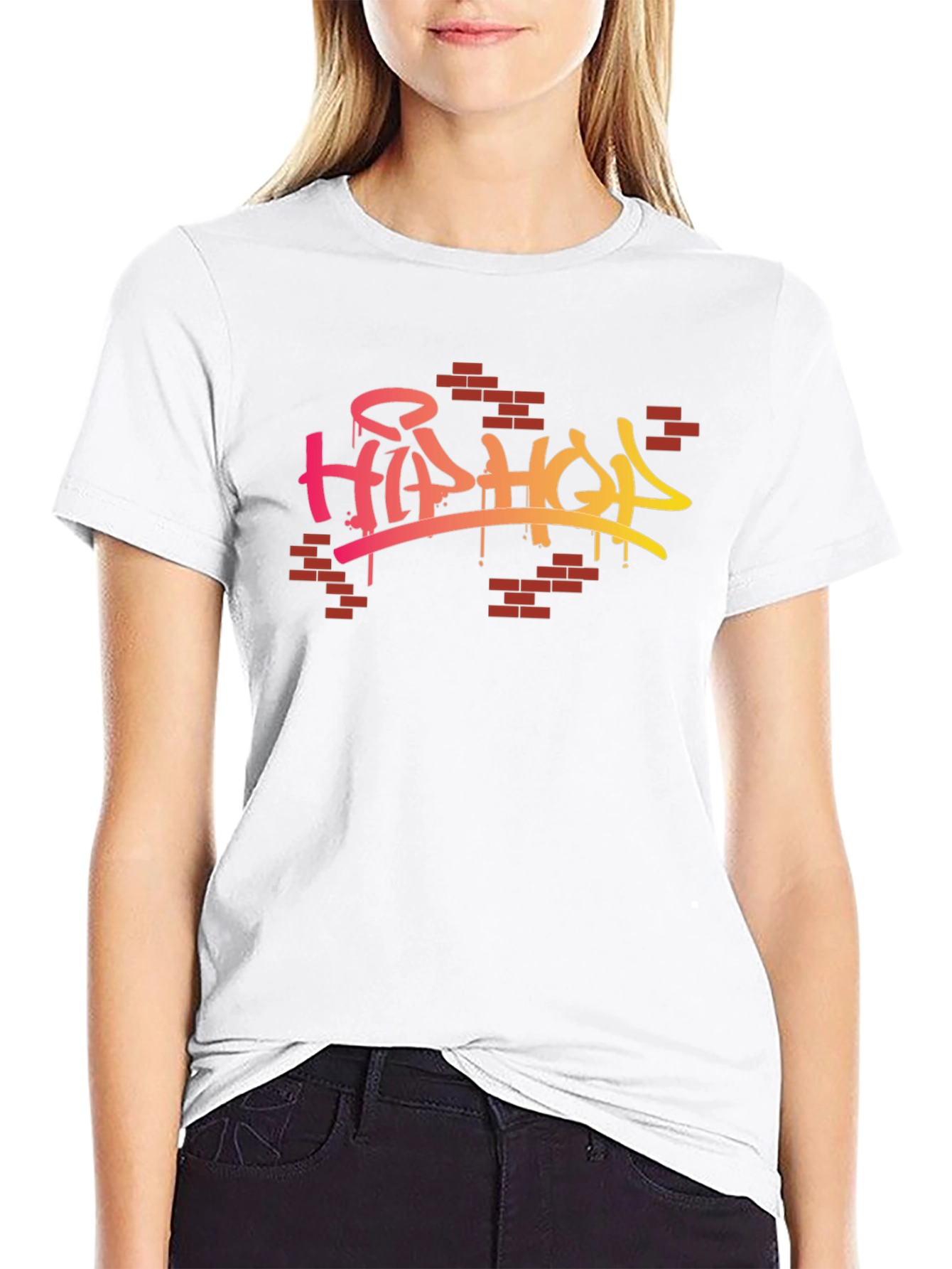 Hip Hop Graffiti Style Graphic Black T-Shirt