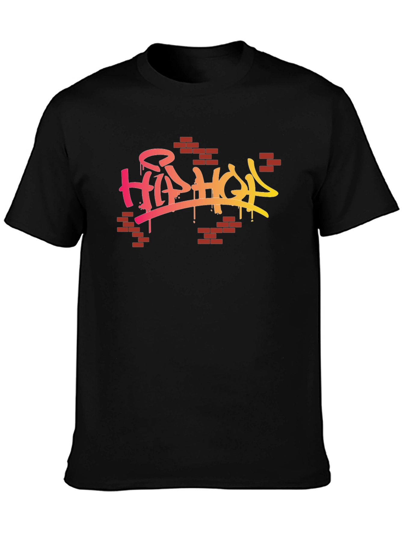 Hip Hop Graffiti Style Graphic Black T-Shirt