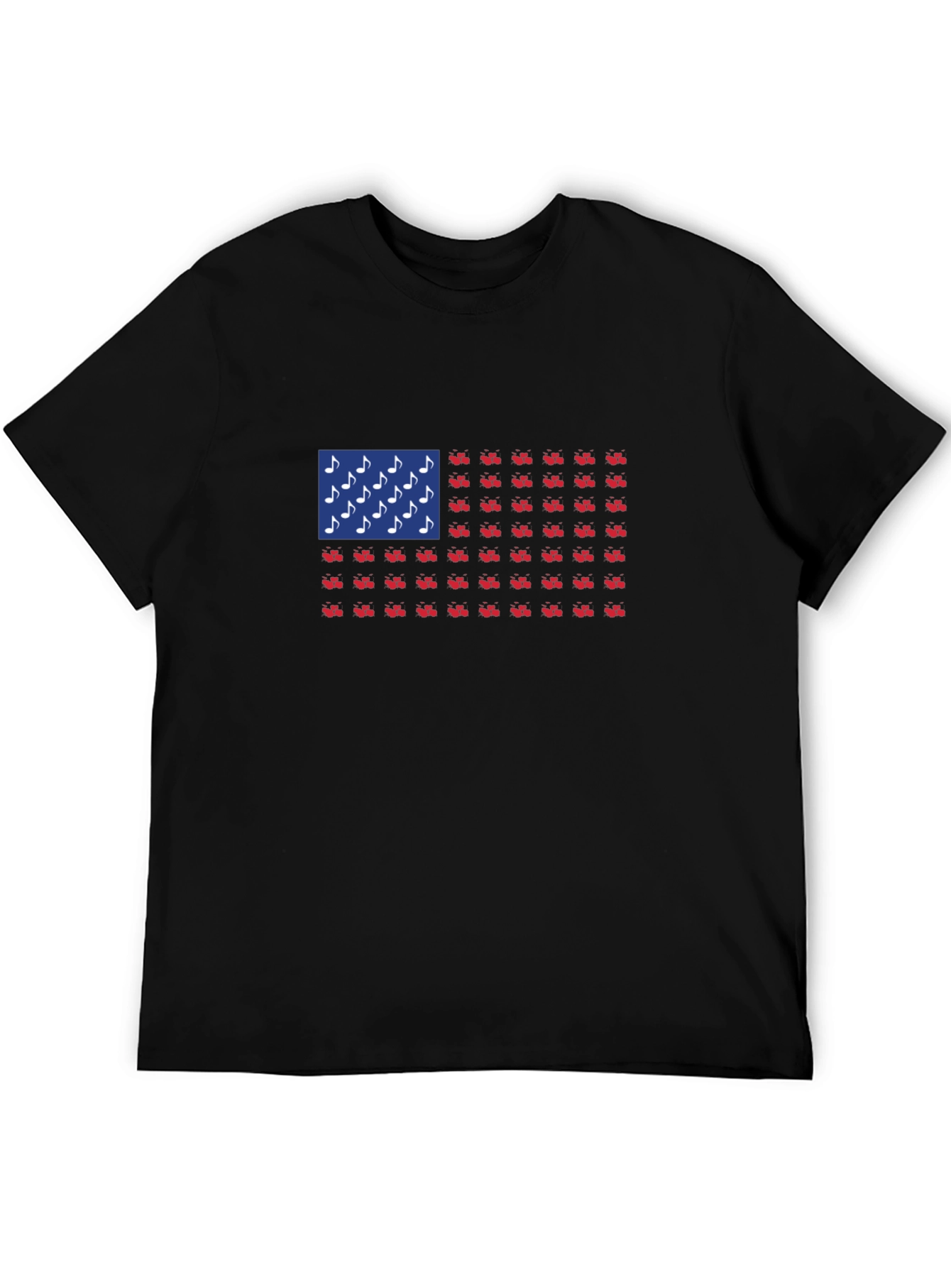 Patriotic Musical Note & Tractor Flag T-Shirt