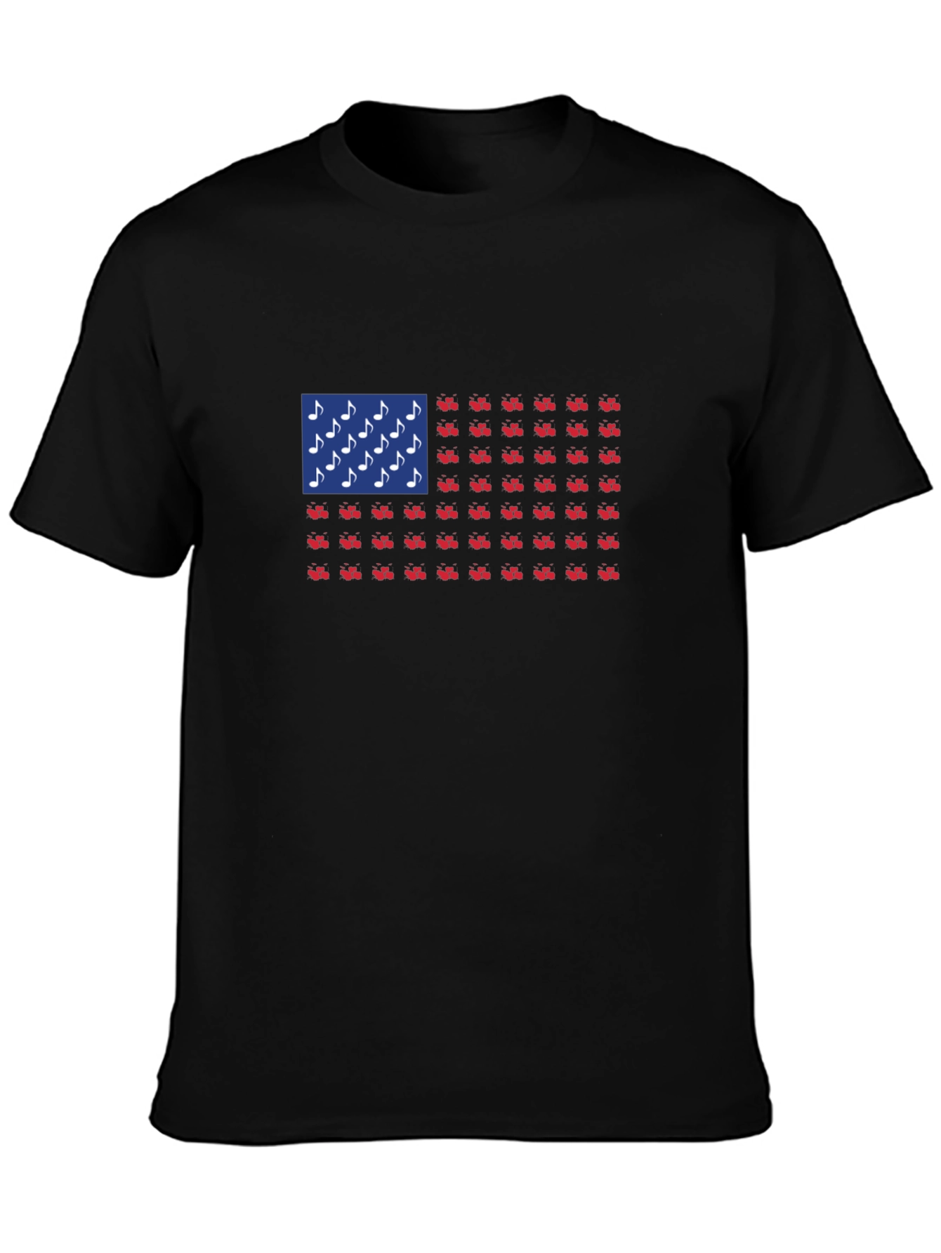 Patriotic Musical Note & Tractor Flag T-Shirt