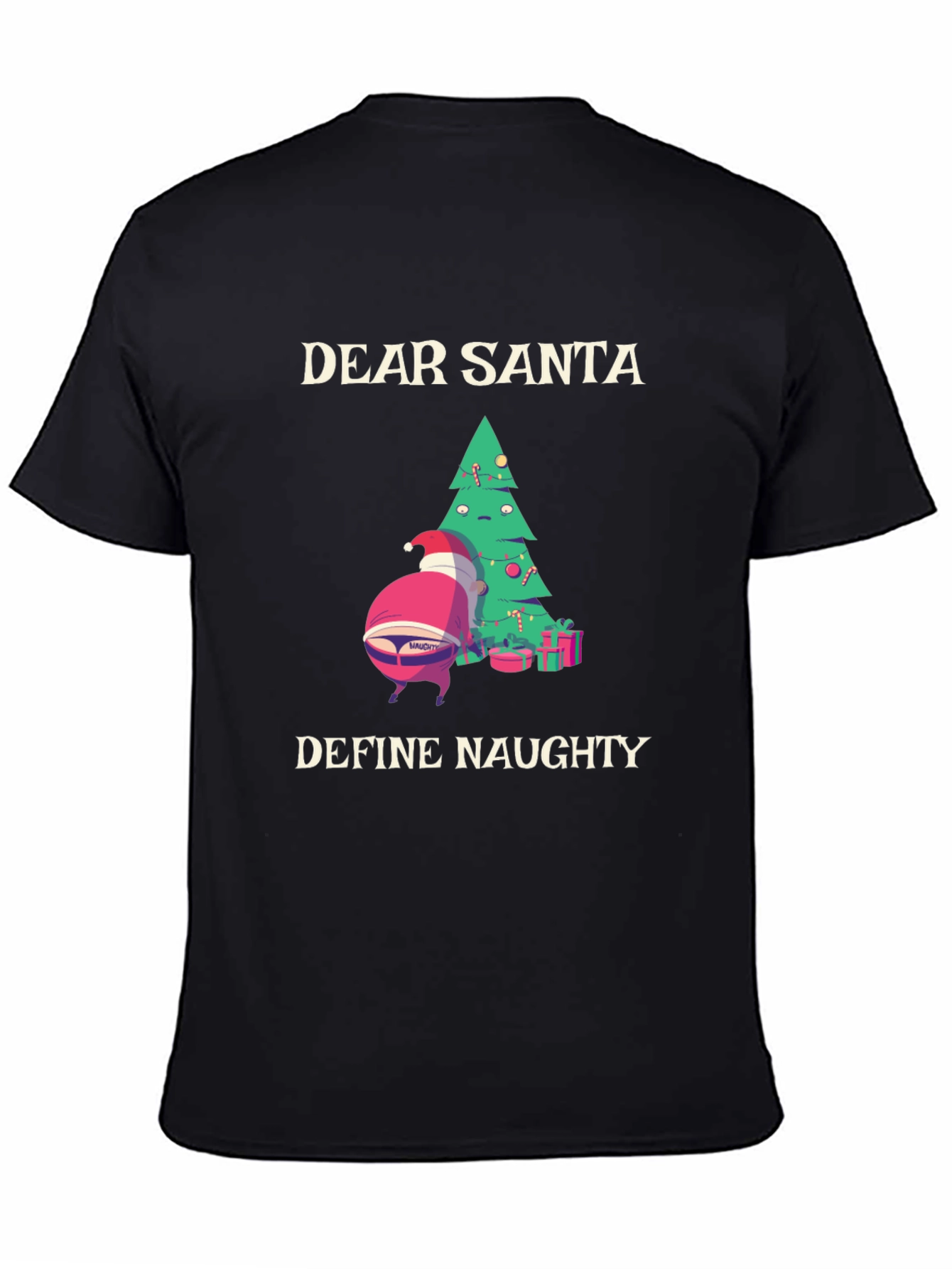 Dear Santa Define Naughty Black T-Shirt