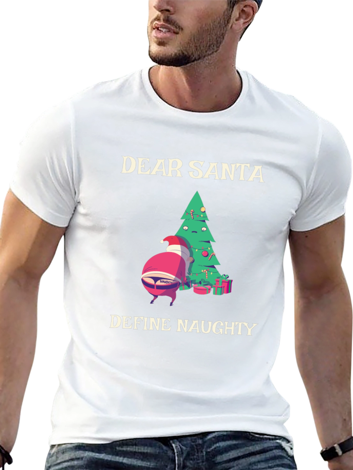 Dear Santa Define Naughty Black T-Shirt