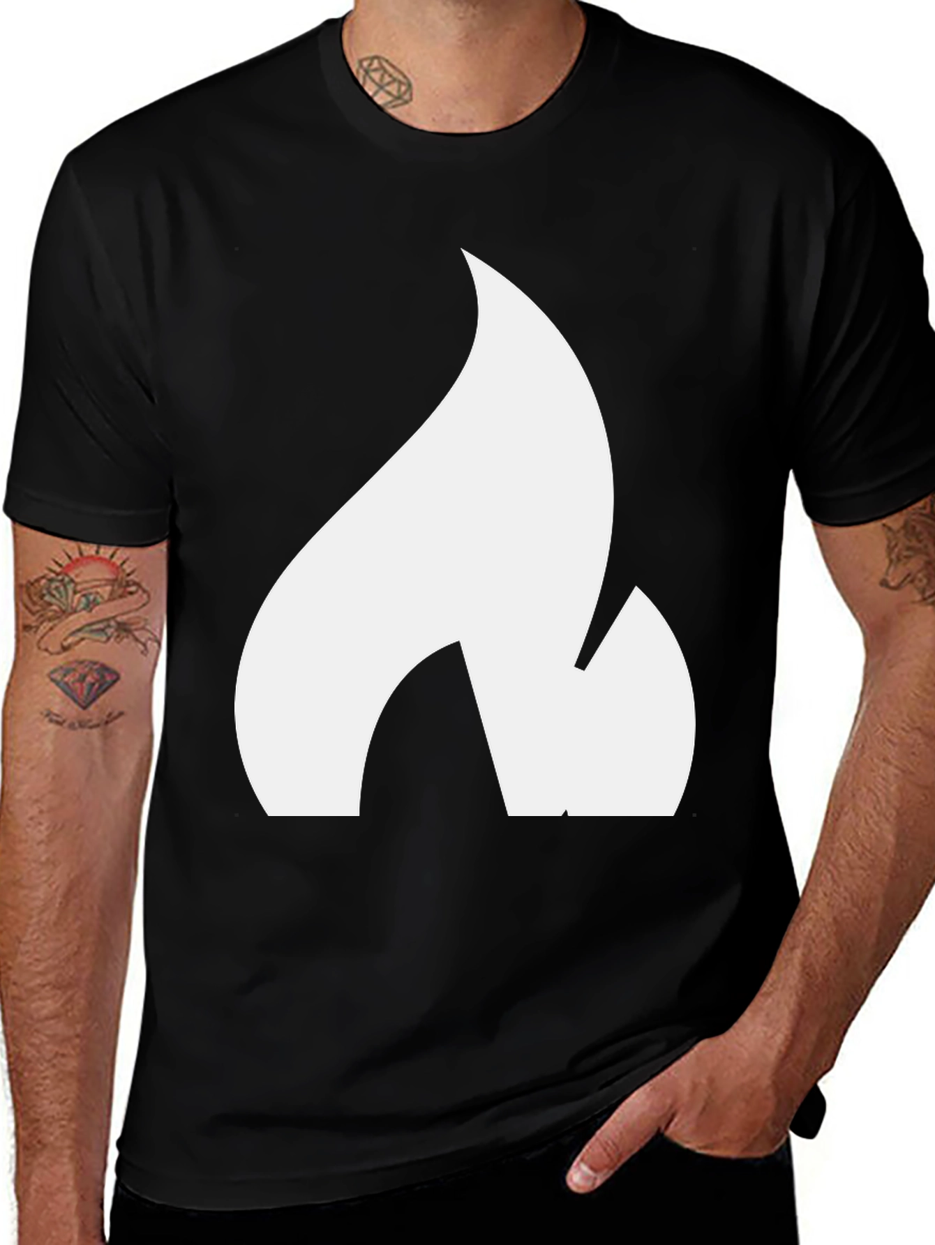 Flame Graphic Black T-Shirt