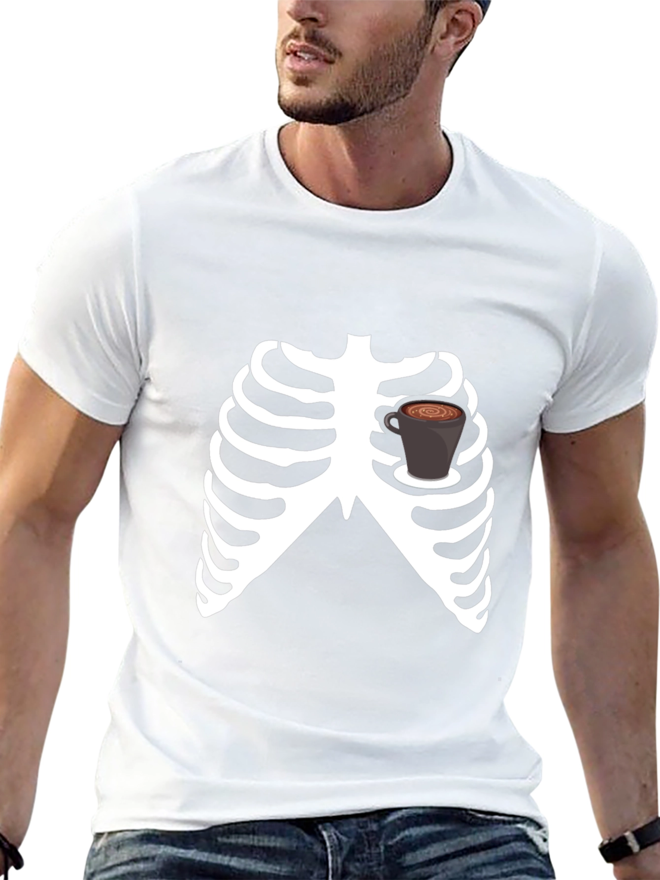 Coffee Skeleton Graphic T-Shirt