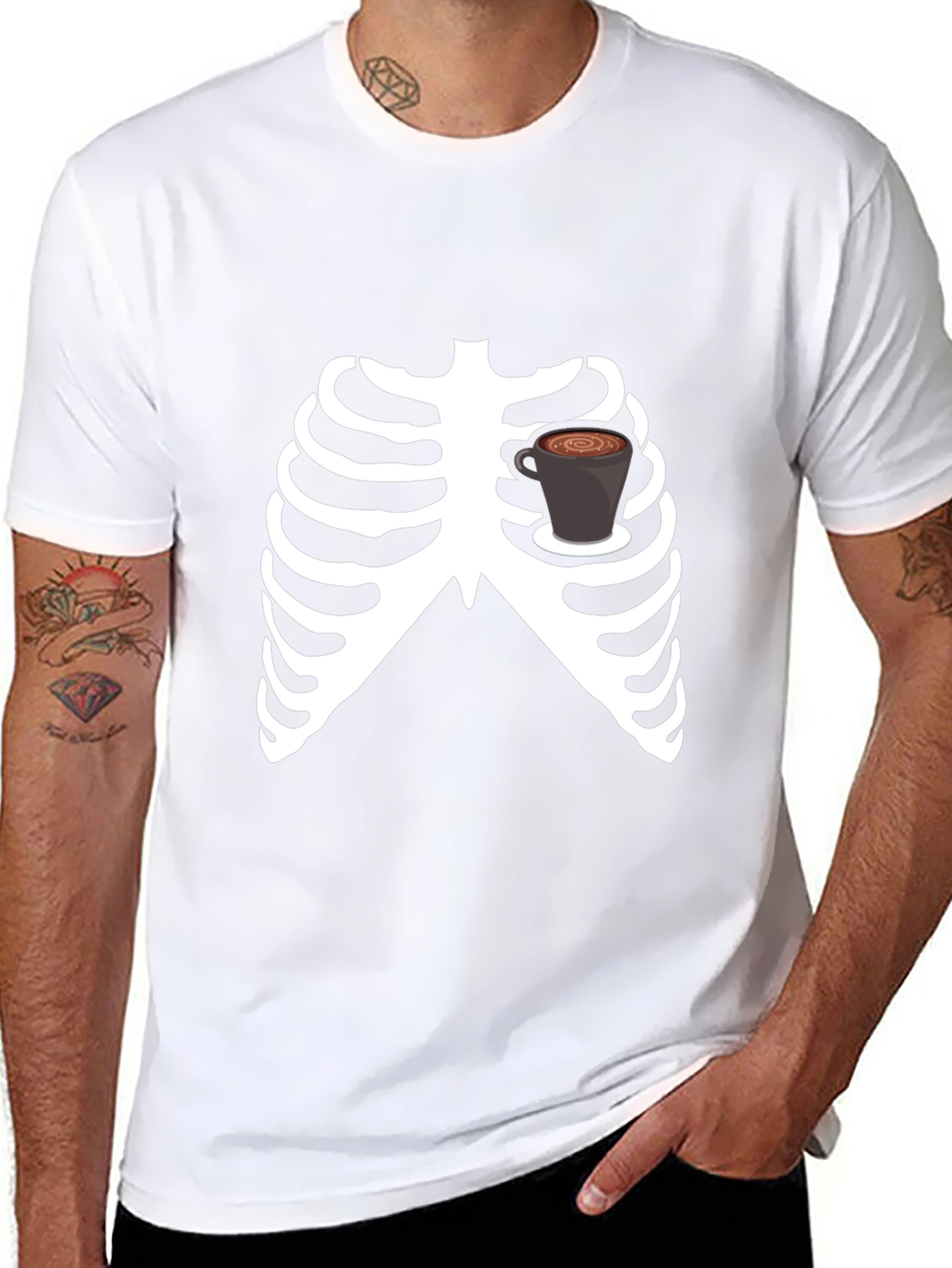 Coffee Skeleton Graphic T-Shirt