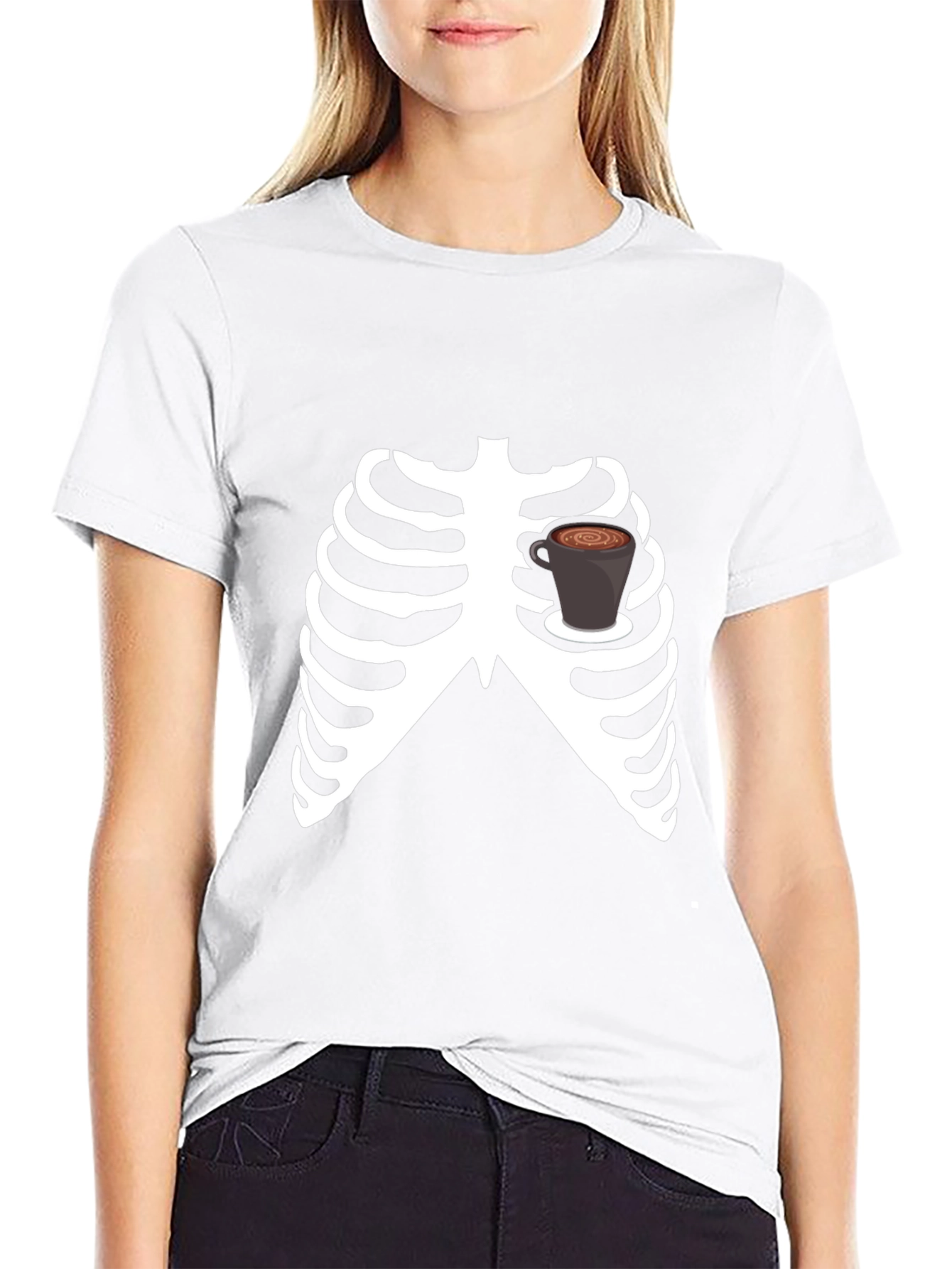 Coffee Skeleton Graphic T-Shirt