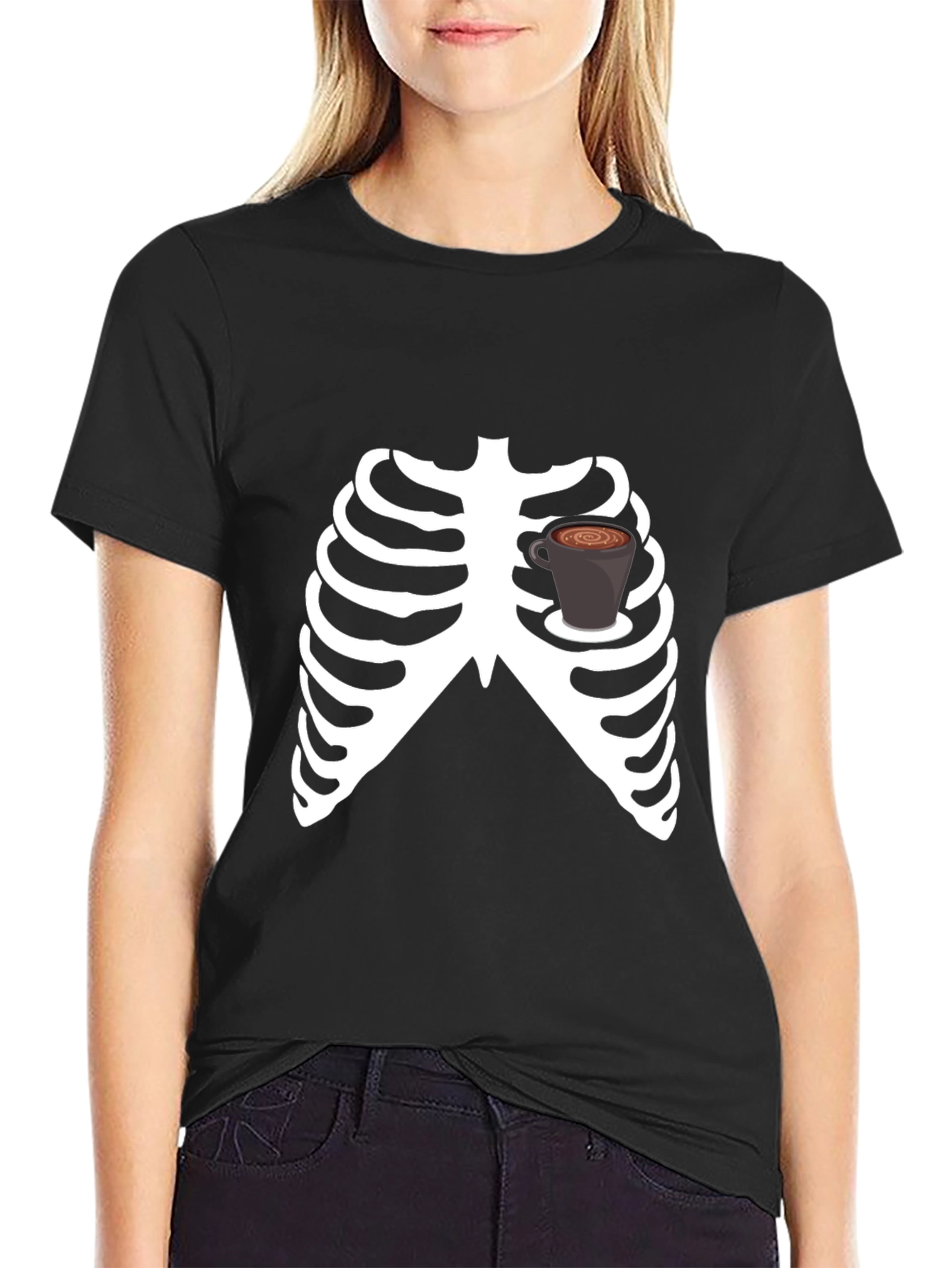 Coffee Skeleton Graphic T-Shirt