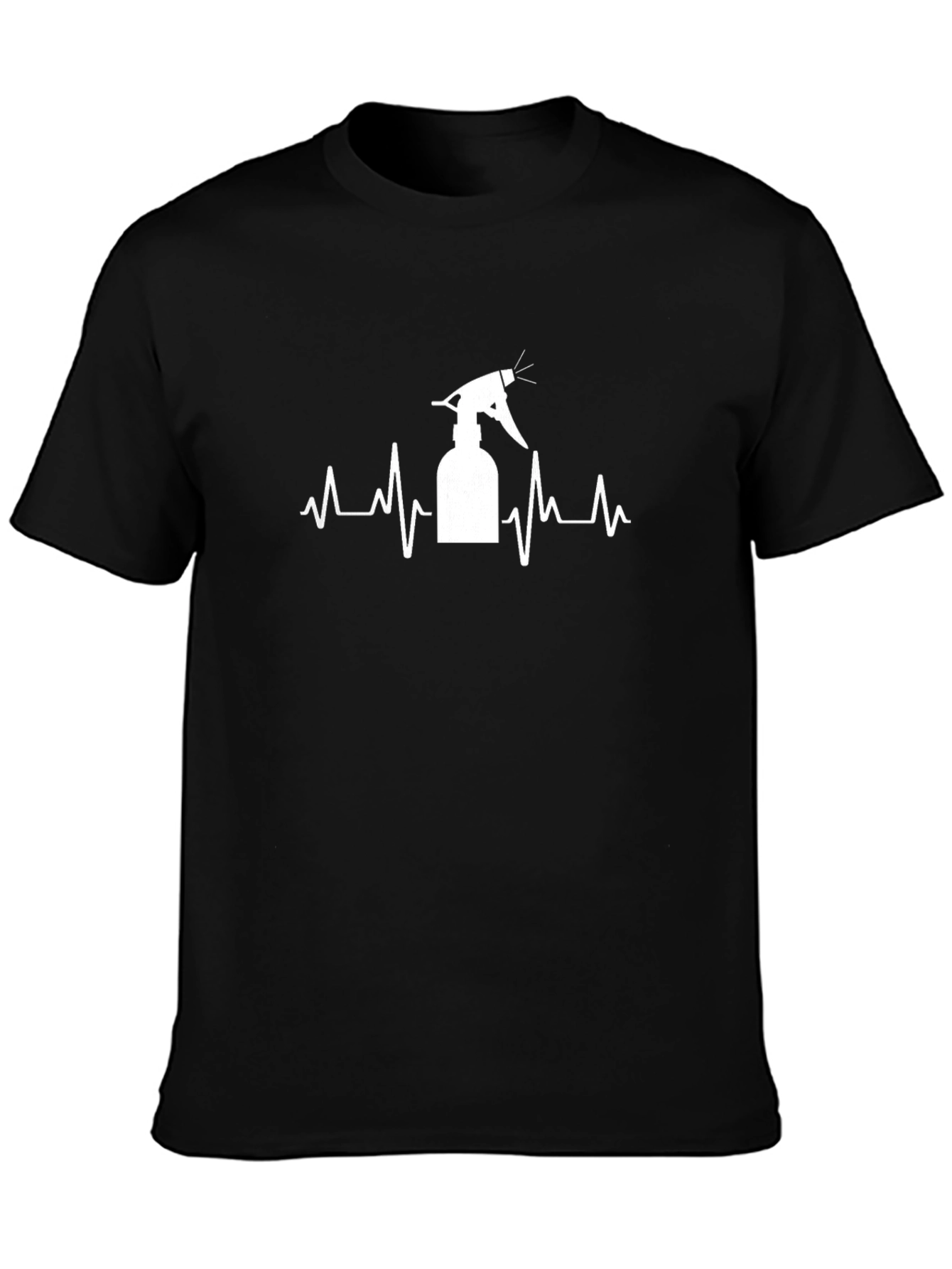 Heartbeat Spray Bottle Graphic Tee - Black