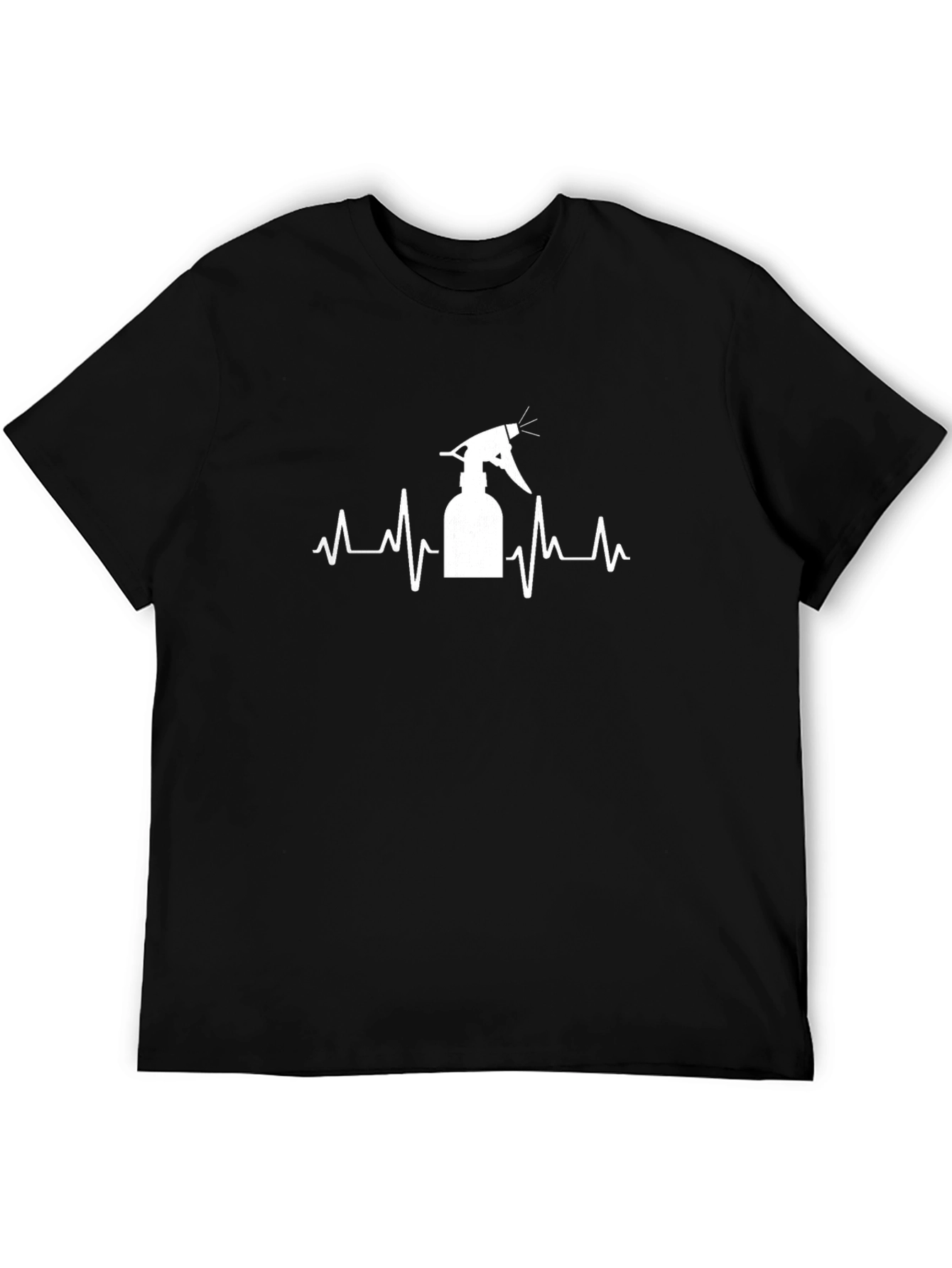 Heartbeat Spray Bottle Graphic Tee - Black
