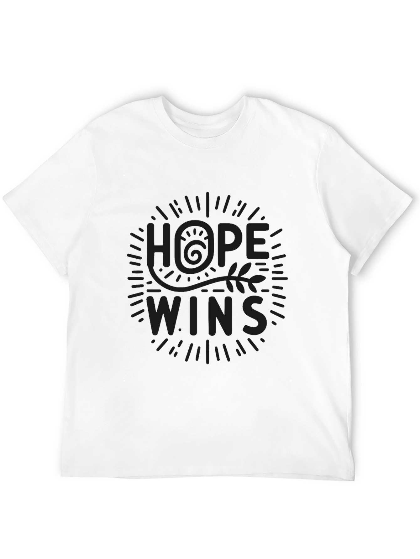 Hope Wins Graphic Print Black Tee