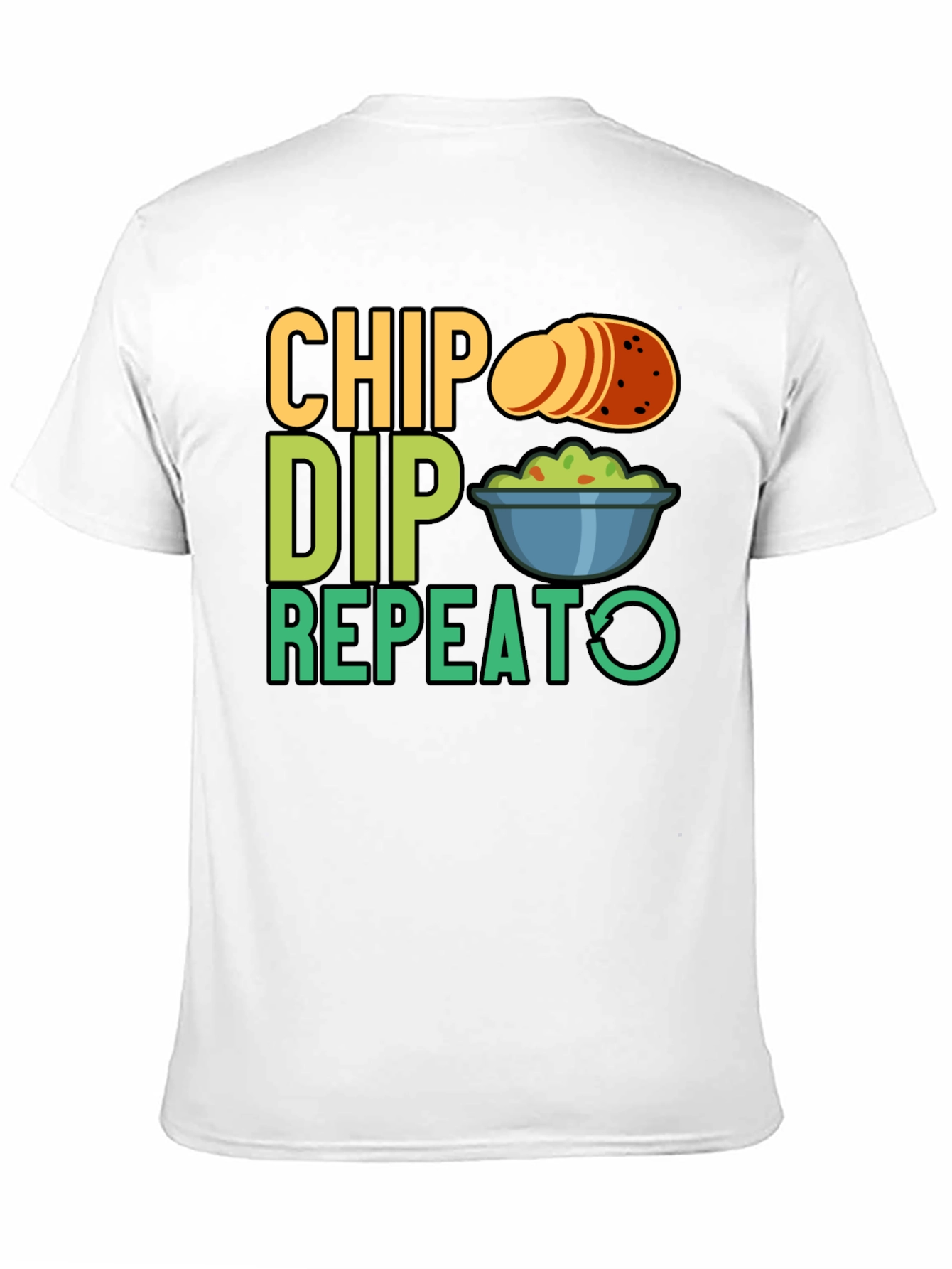 Chip Dip Repeat Graphic Tee - Snack Lover T-Shirt