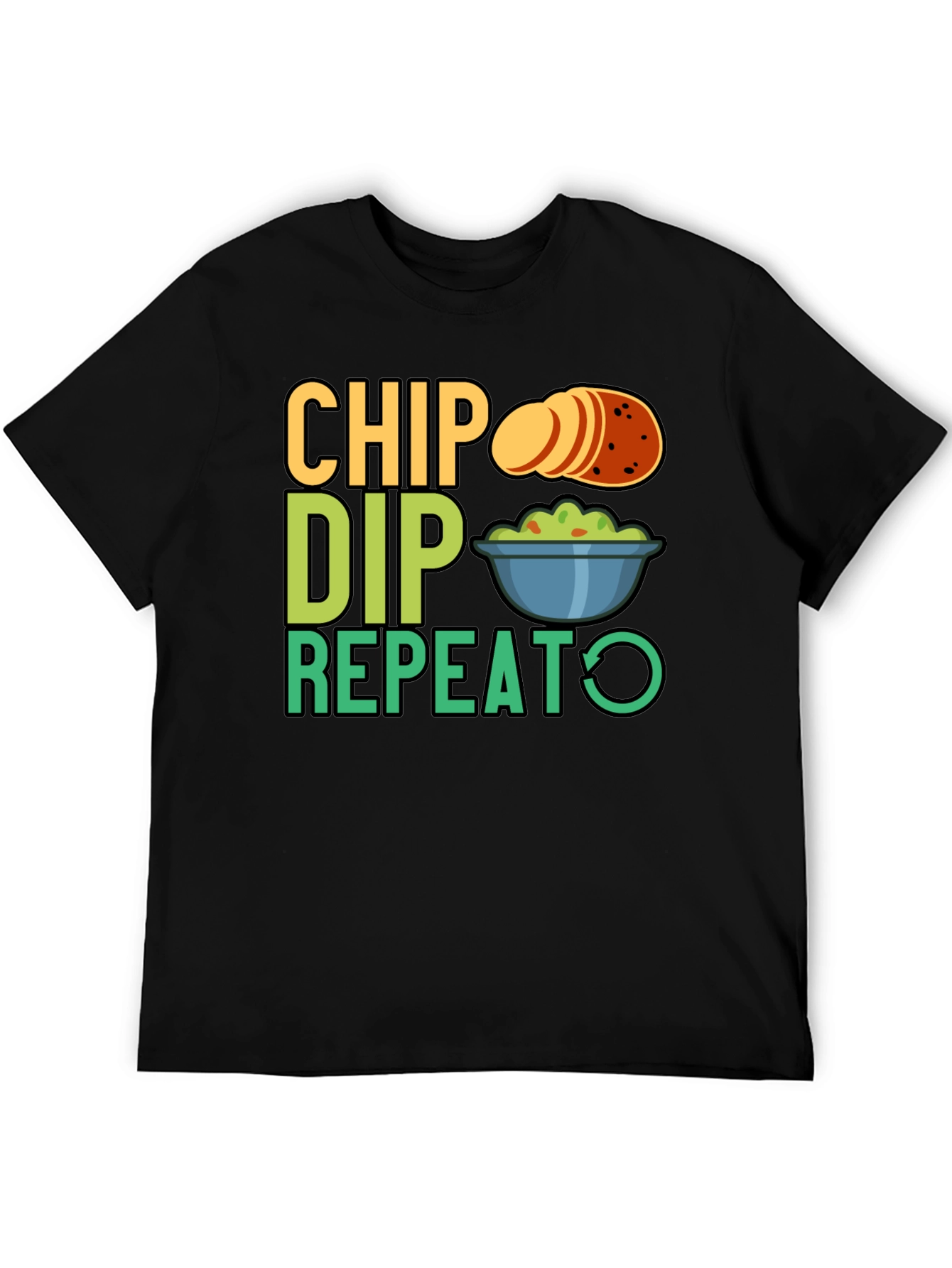 Chip Dip Repeat Graphic Tee - Snack Lover T-Shirt